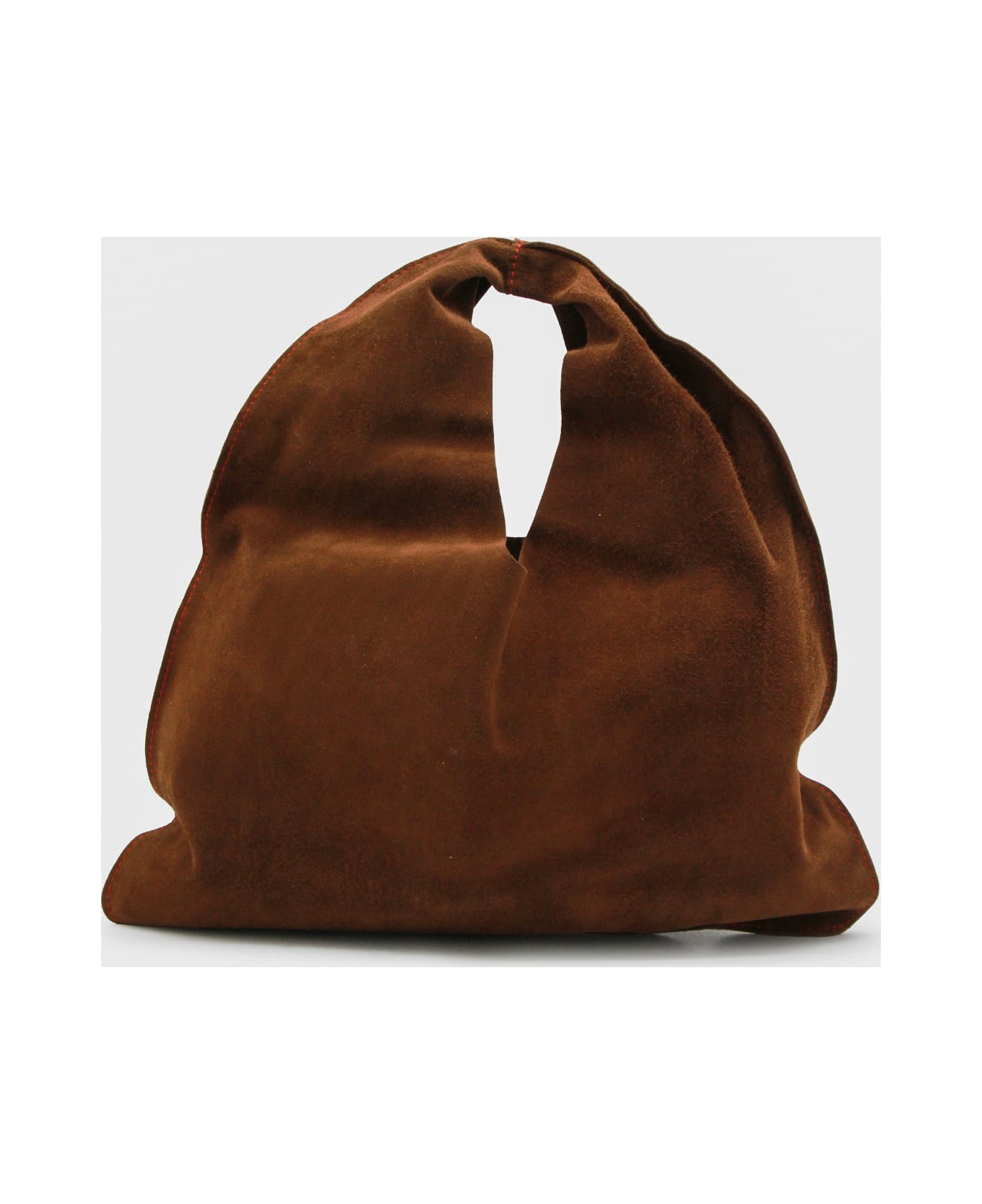 The Row Brown Leather Small Bindle Shoulder Bag - TOBACCO/RUBINO