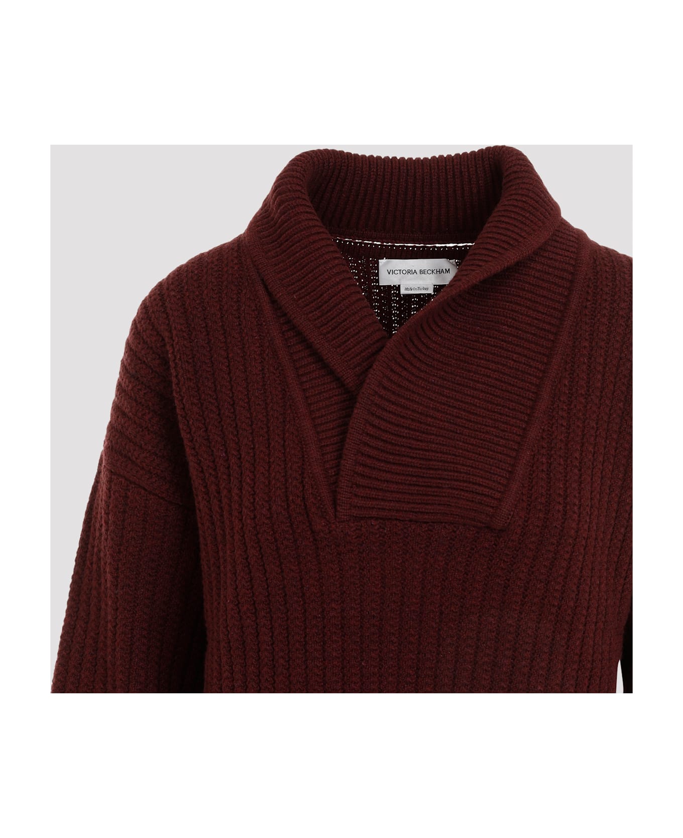 Victoria Beckham Shawl Neck Jumper Dress - Port