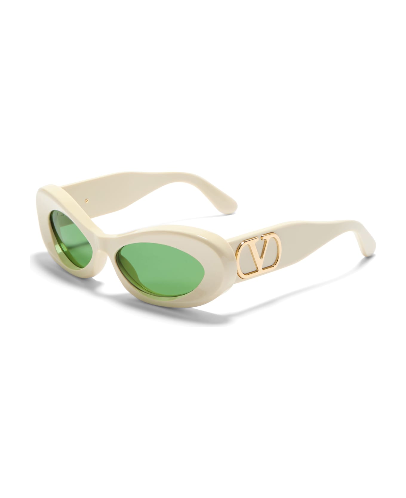 Valentino Eyewear Vls-178b - Ivory / V-light Gold Sunglasses - ivory