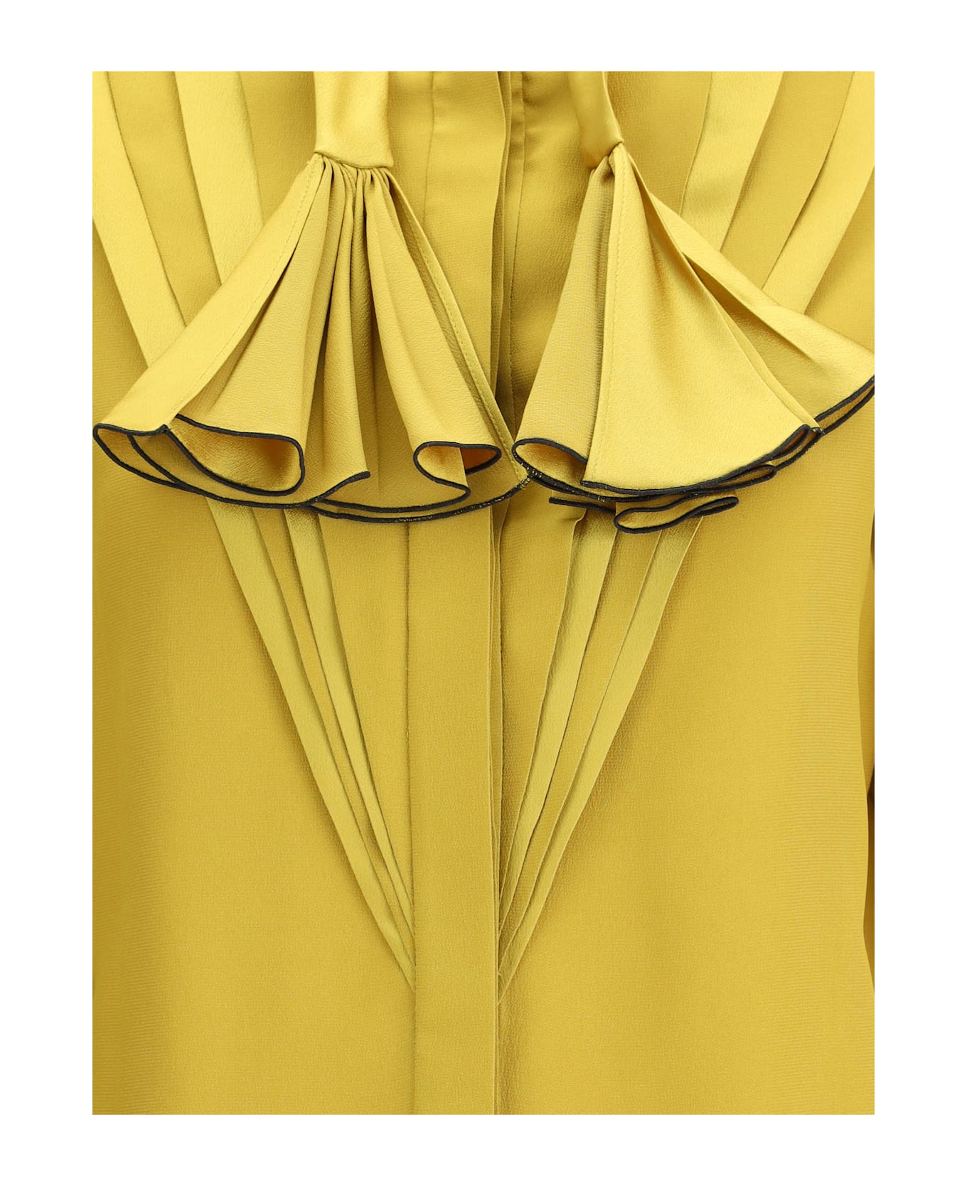 Valentino Silk Ruffle Pleated Blouse