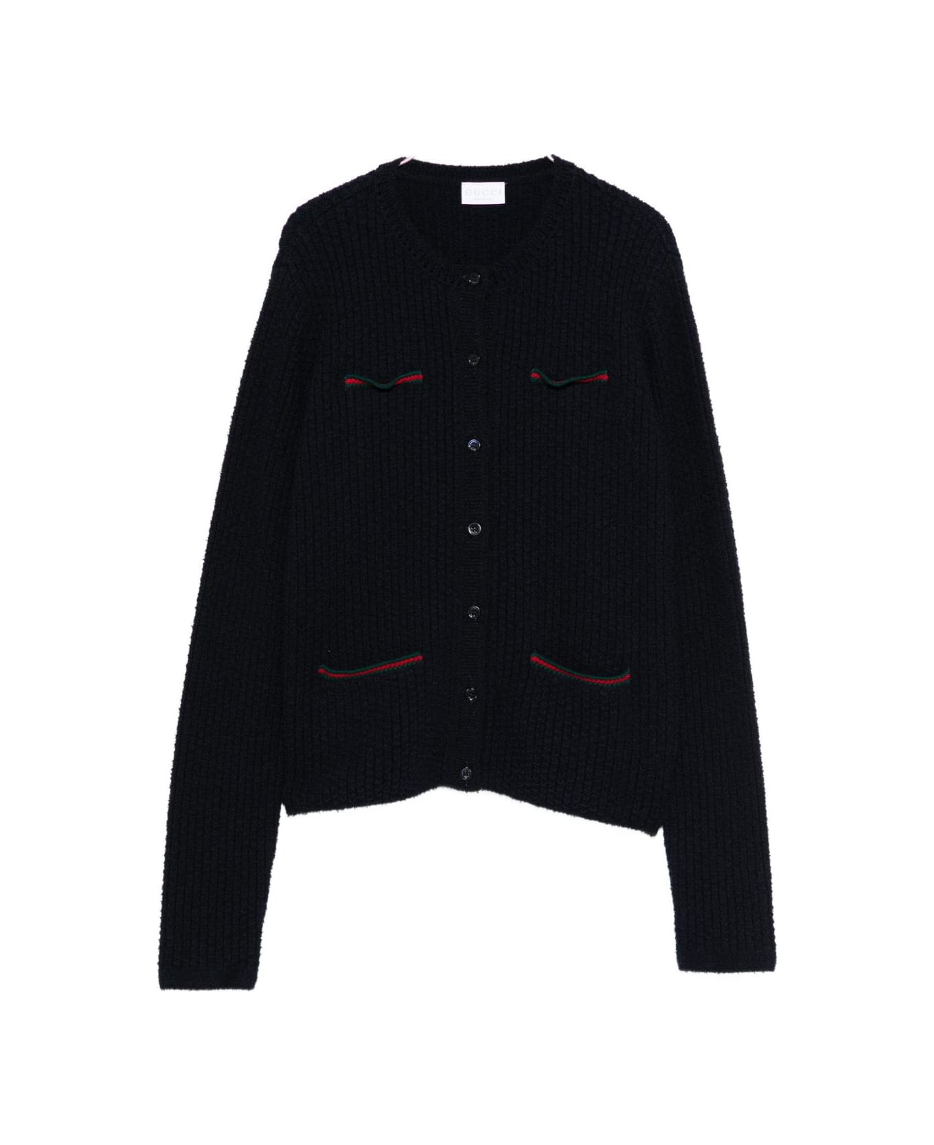 Gucci Kids Blue Cardigan With Buttons - Black