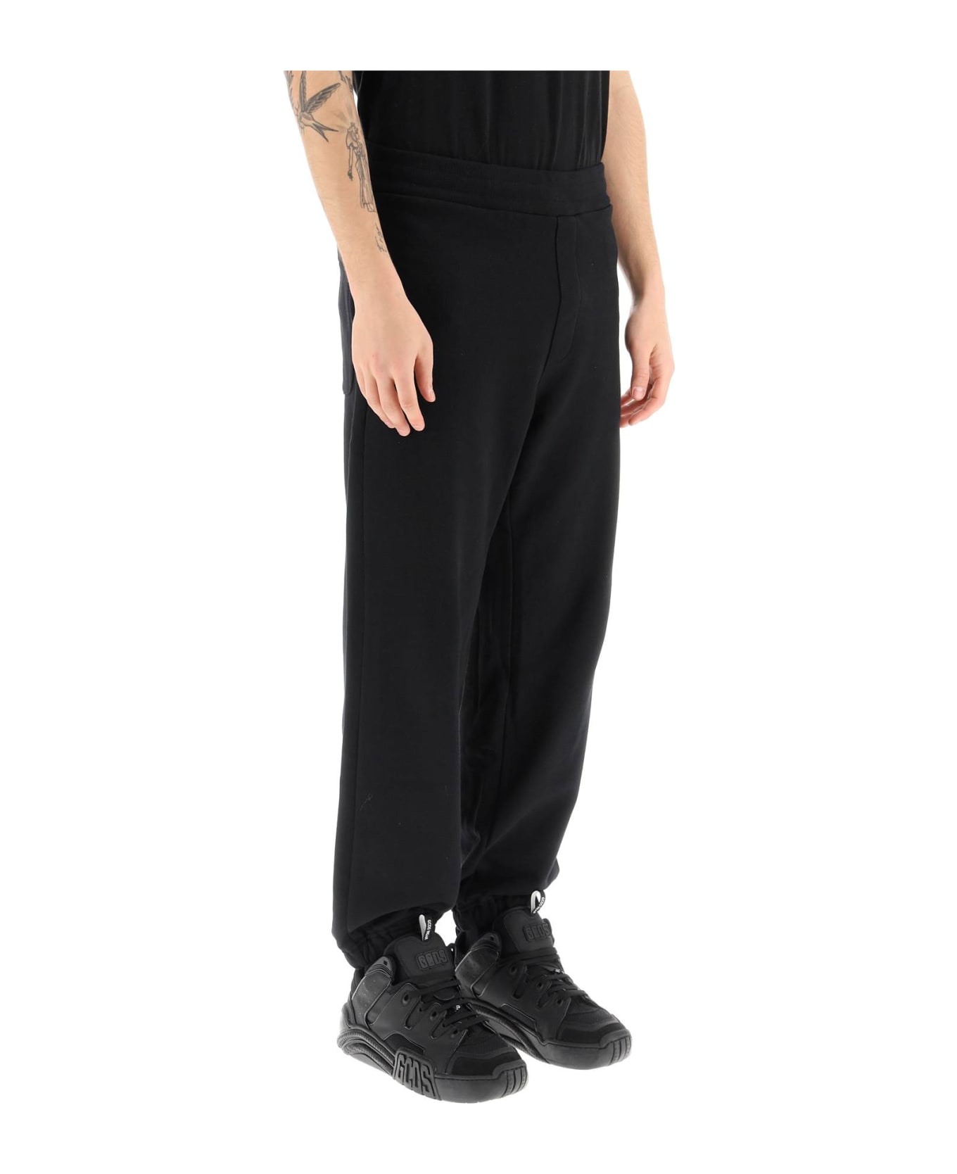 MSGM Jogger Pants With Logo Print Detail - BLACK (Black)
