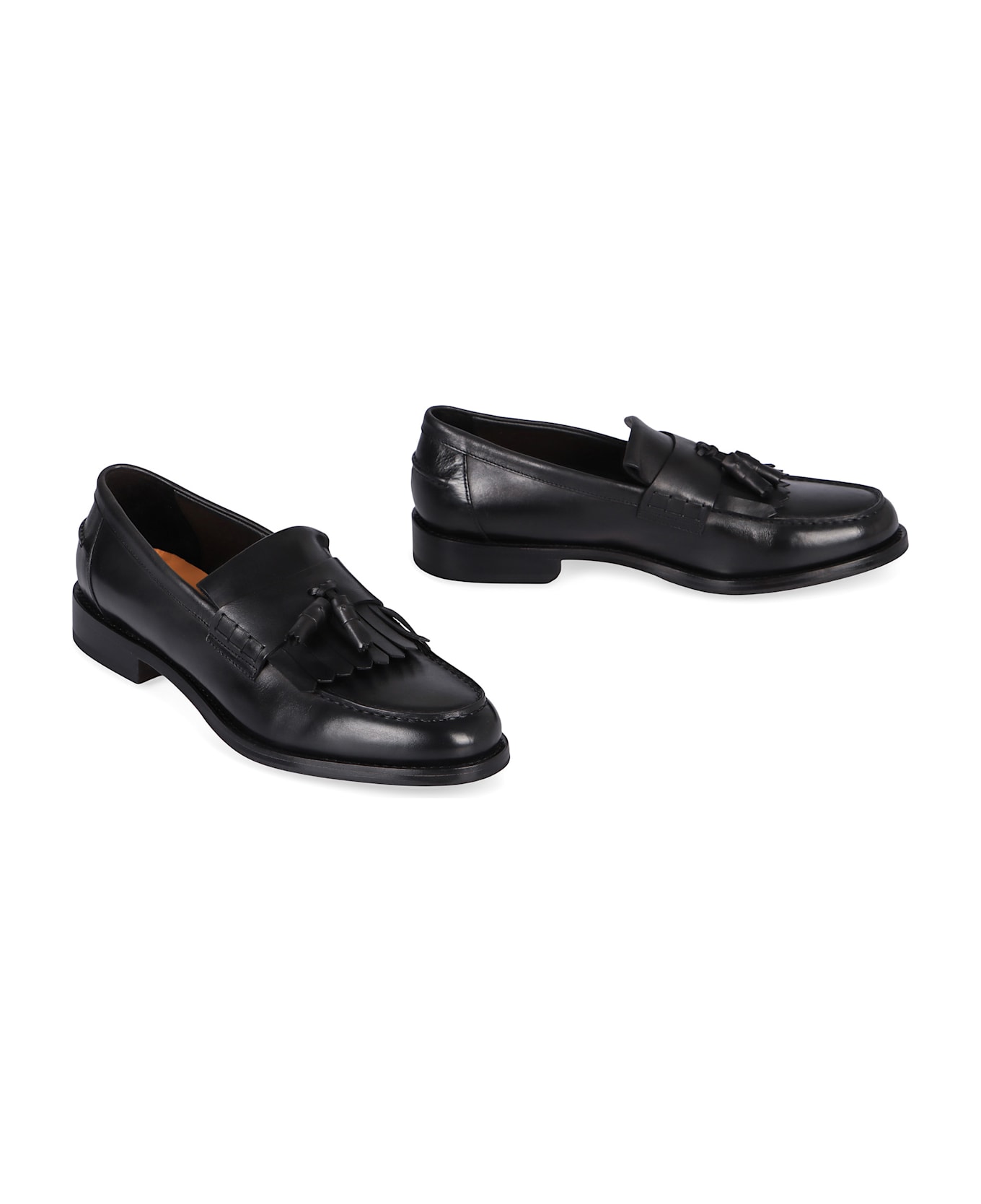 Doucal's Leather Moccasins - black