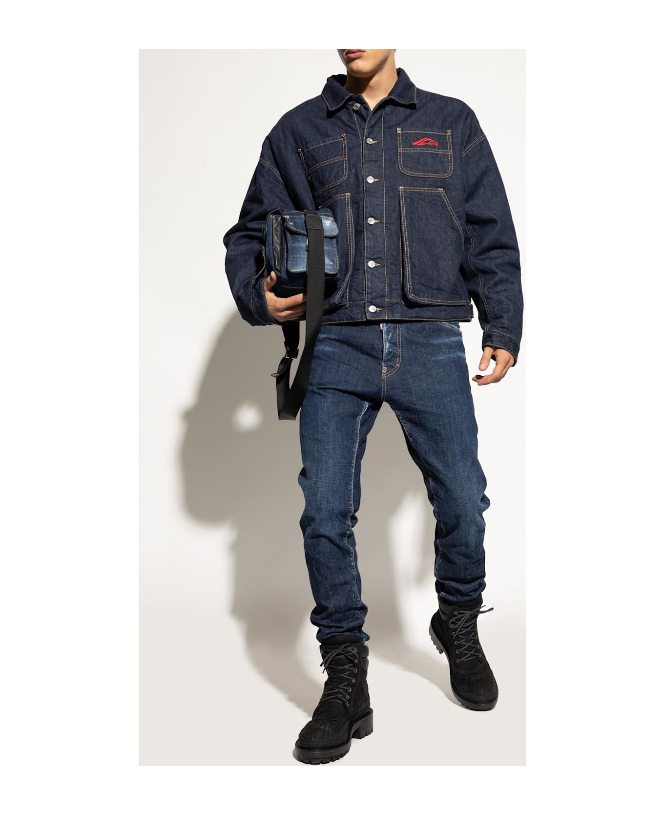 Dsquared2 
army
 Leather Shoes - BLACK