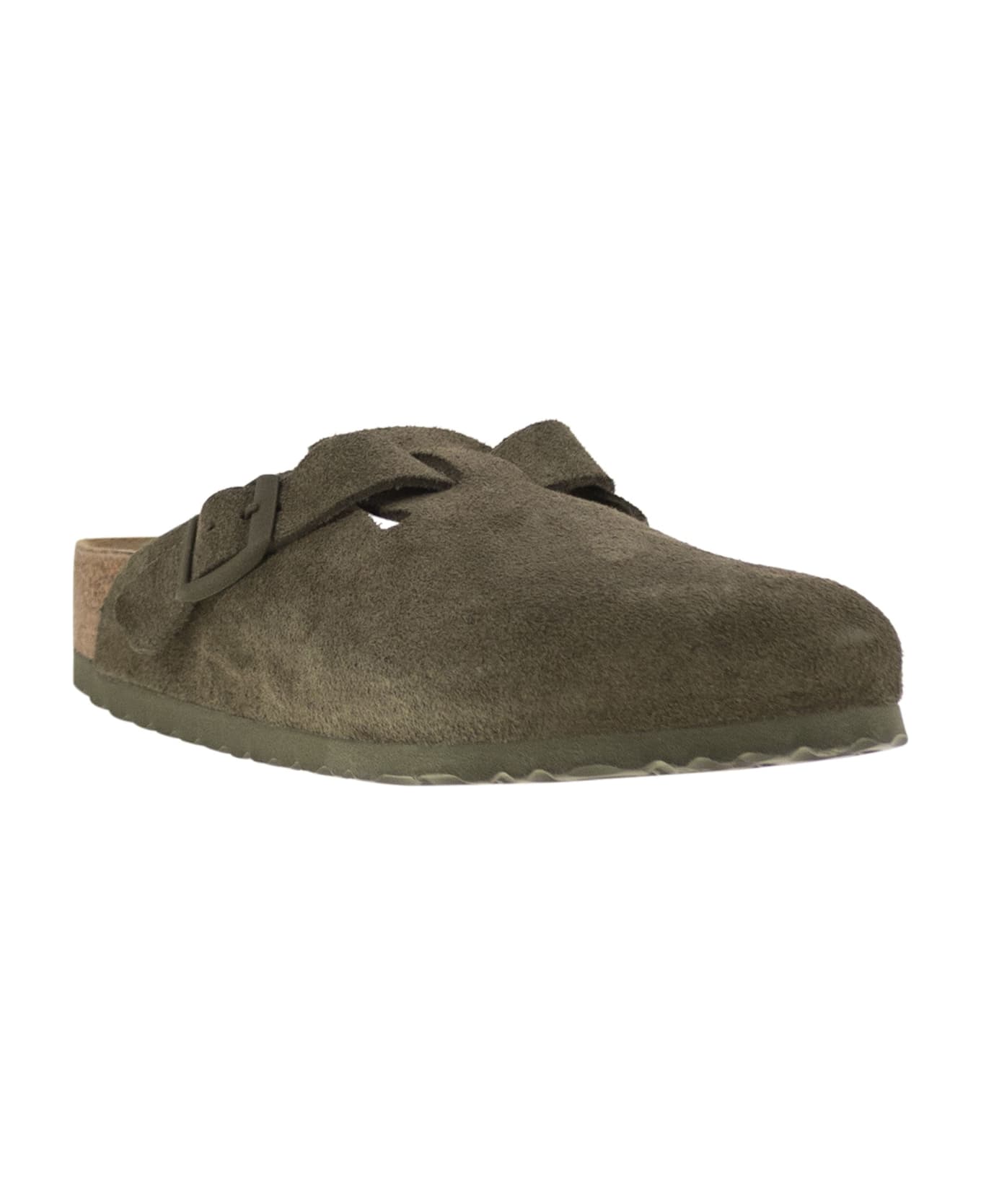Birkenstock Boston - Suede Sabot - Green