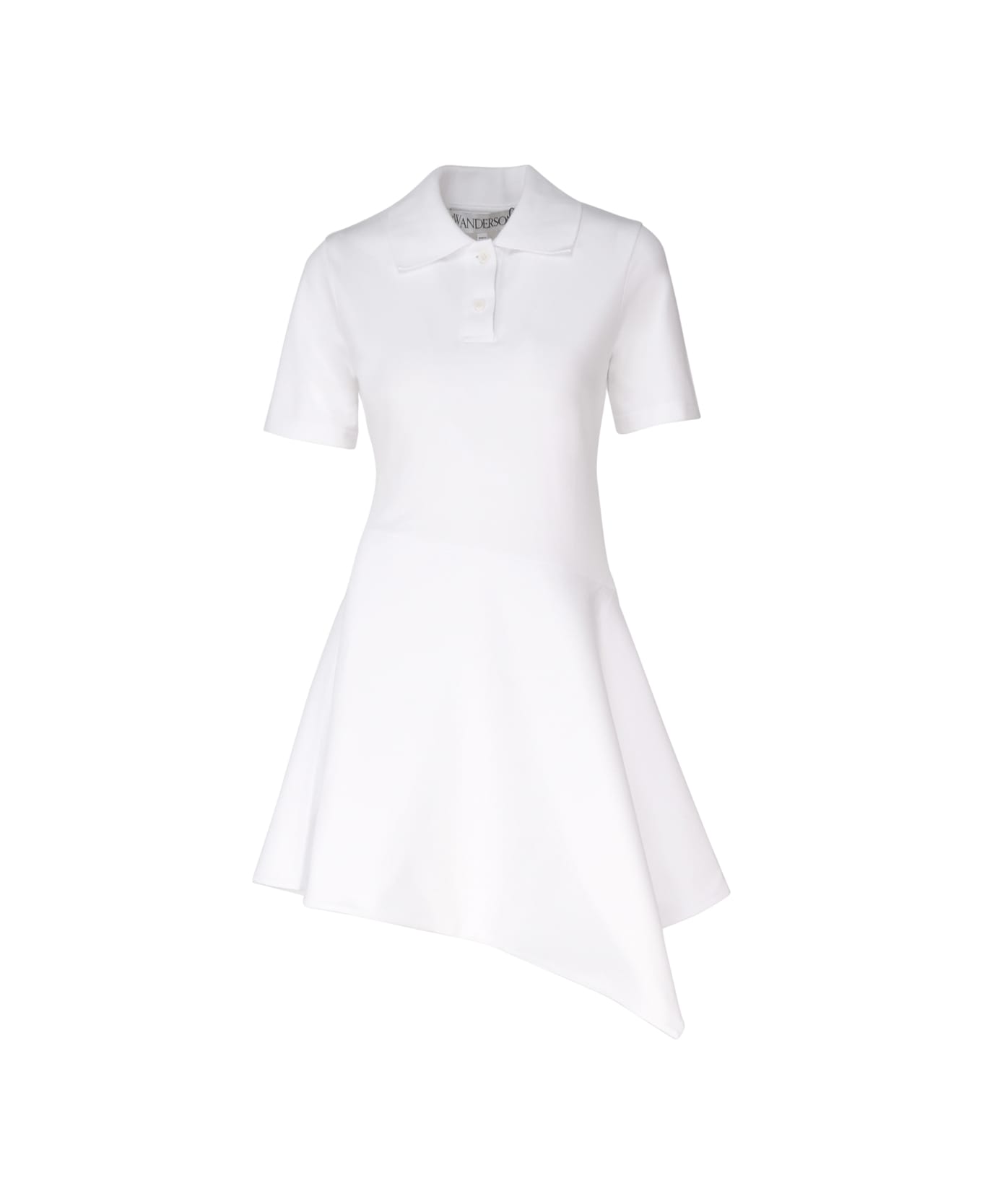 J.W. Anderson Asymmetric Dress With Polo-style Collar - White