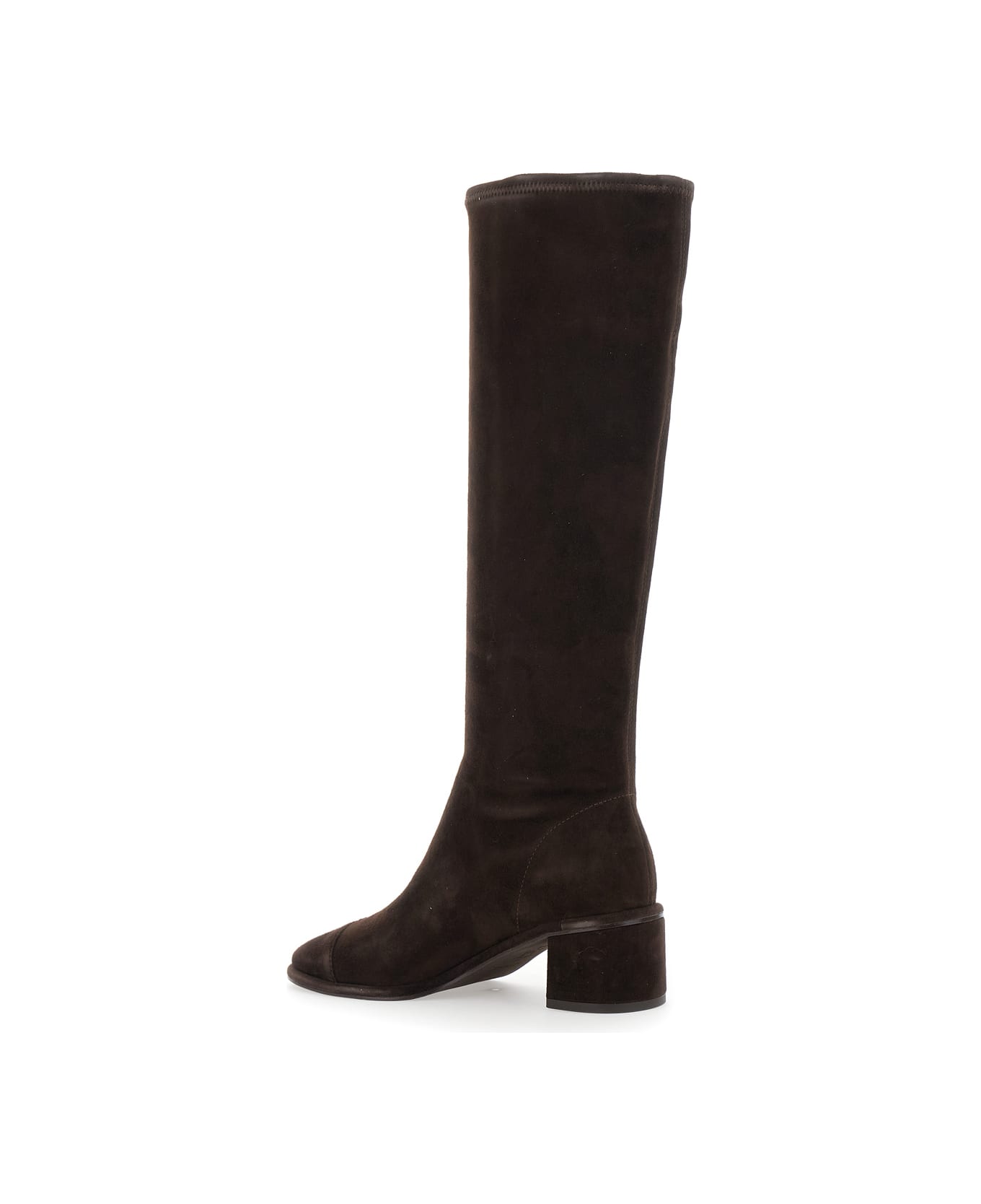 Tory Burch Brown Knee-high Boots With Block Heel In Suede Woman - Brown