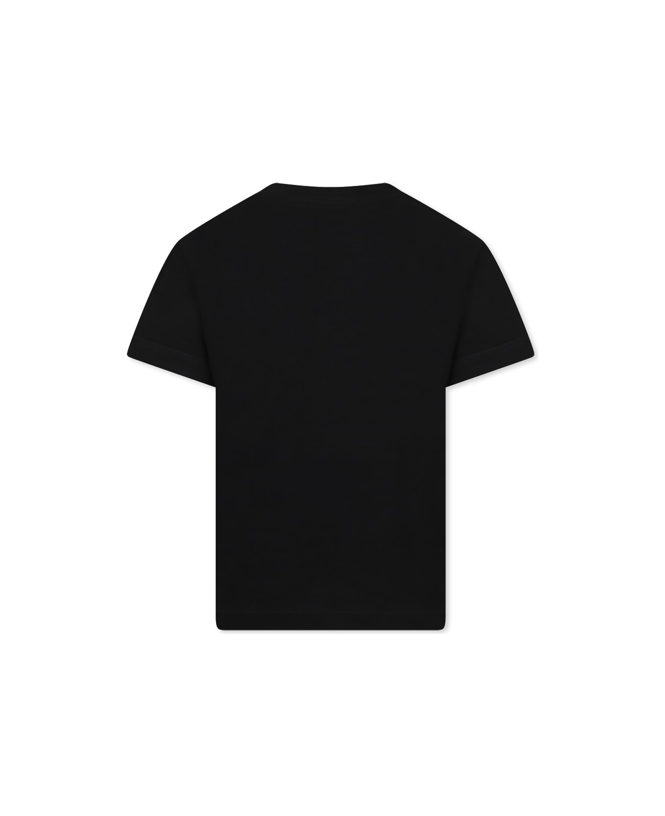 MSGM Black T-shirt For Kids With Logo - Black