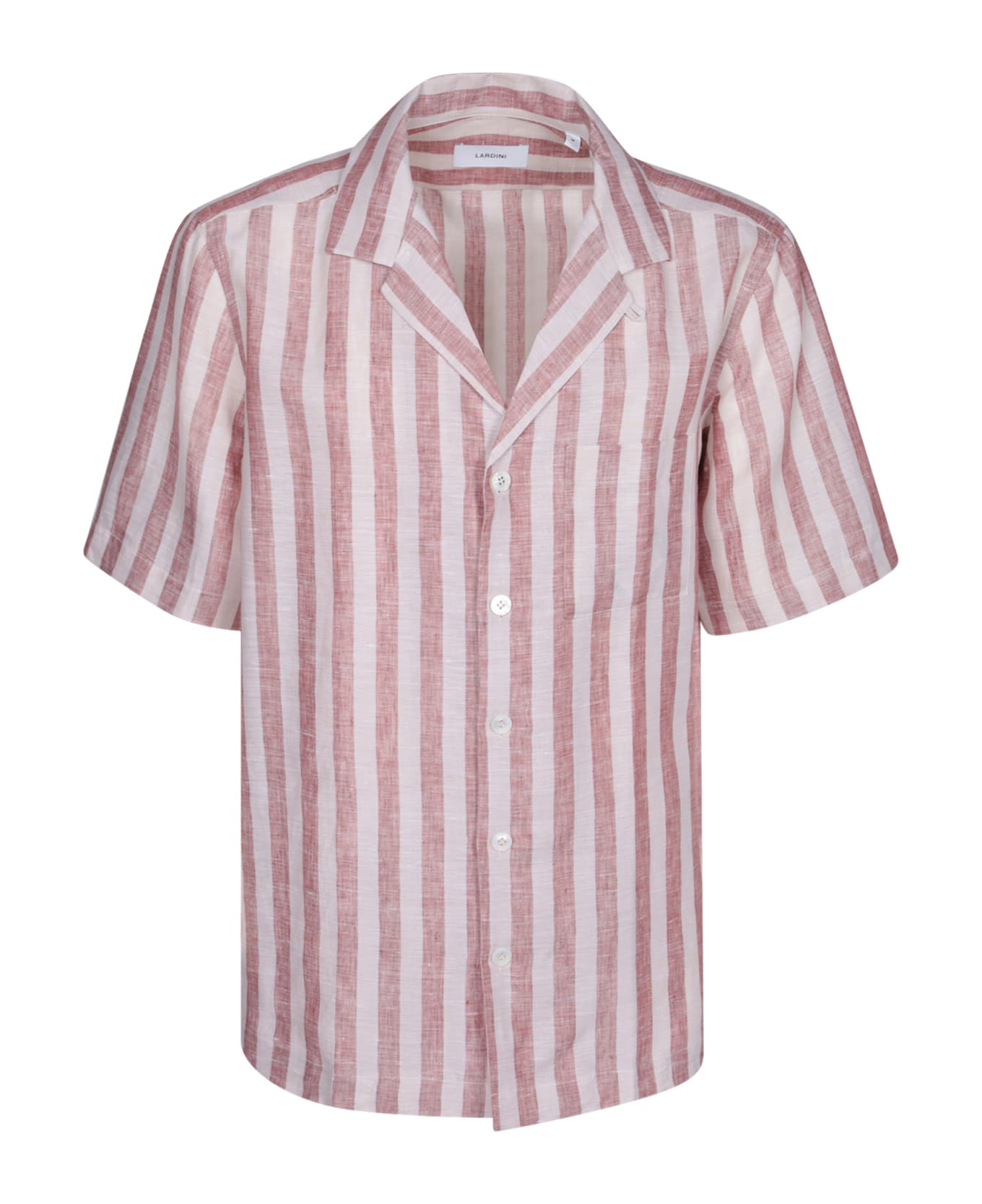 Lardini Klop Striped Red/beige Shirt - Beige