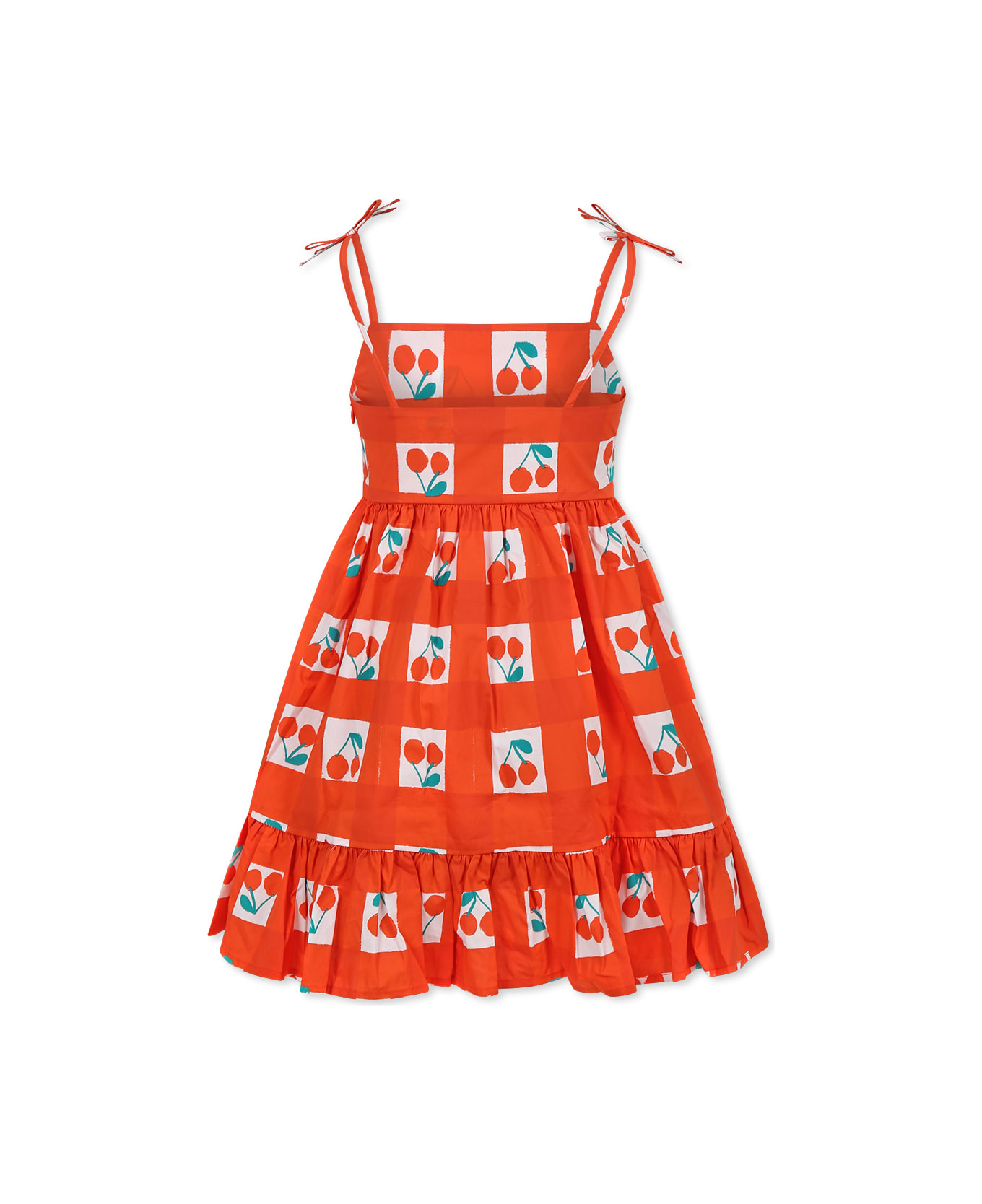 Stella McCartney Kids Red Dress For Girl With Cherries - Red ワンピース＆ドレス