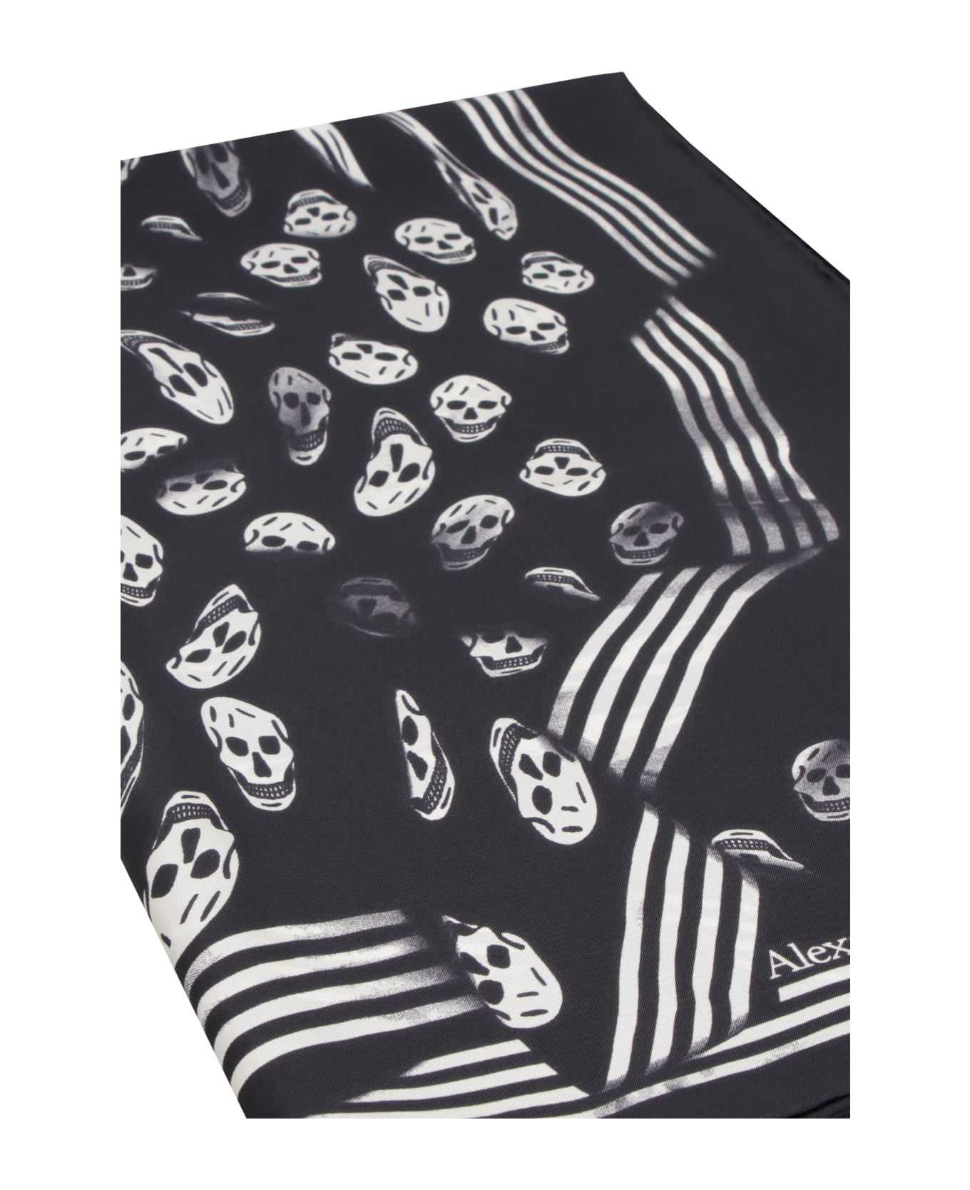 Alexander McQueen Skull Print Scarf - black スカーフ