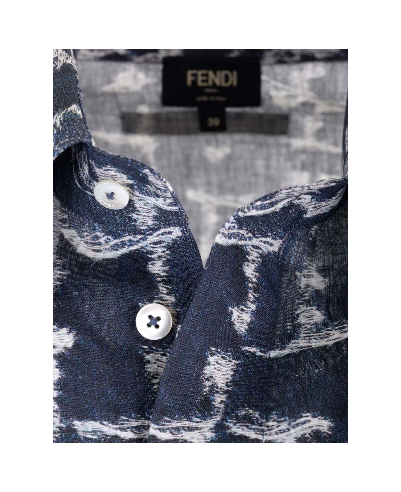 Fendi Blue Linen Shirt - Blue