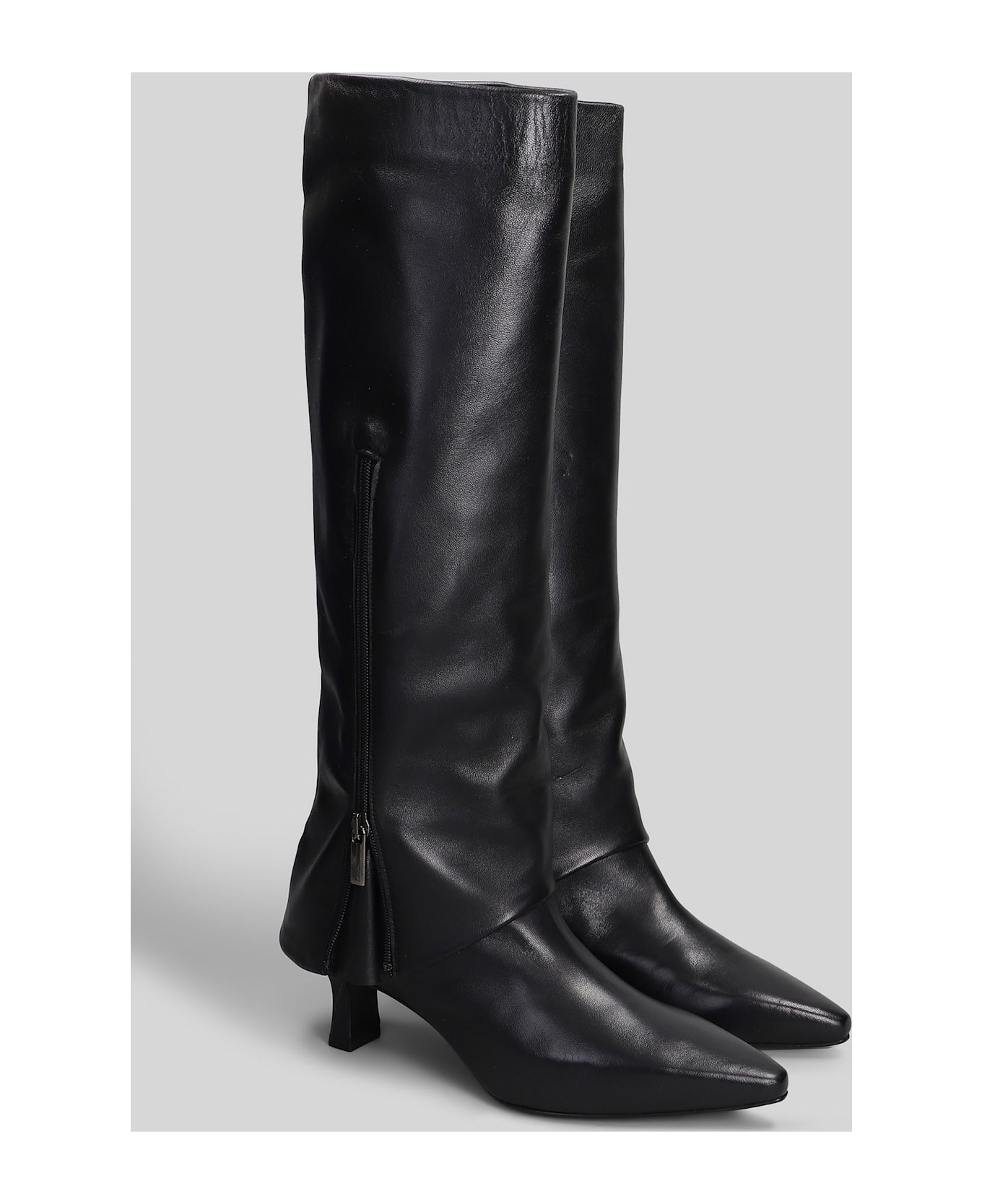 The Seller High Heels Boots In Black Leather - black