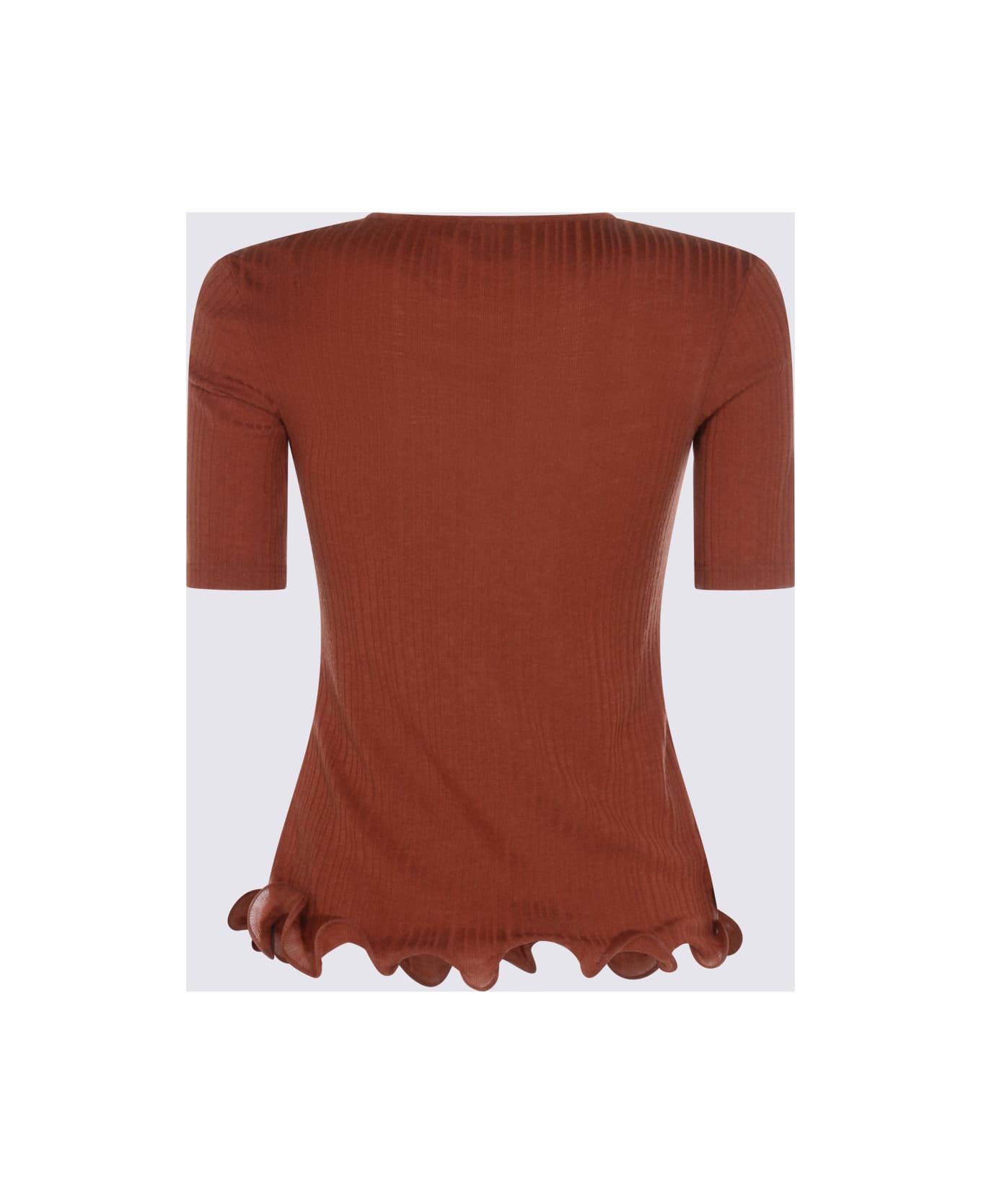 Fendi Dark Red Wool Knitwear - Rust