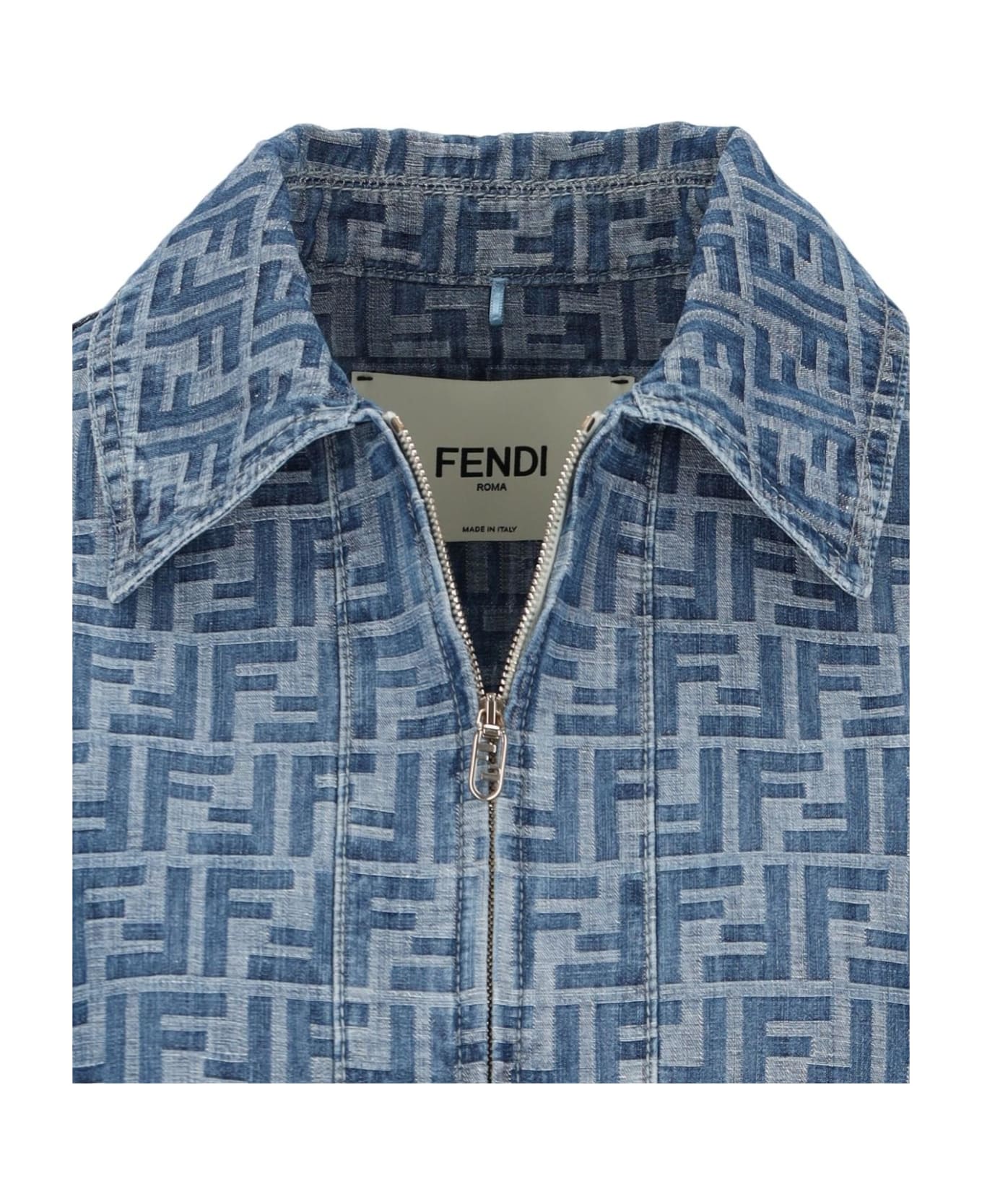 ジャケット Fendi FF DENIM CHAMBRAY CROPPED JACKET Fendi Women Ff Denim Chambray Cropped Jacket In Blue | ModeSens