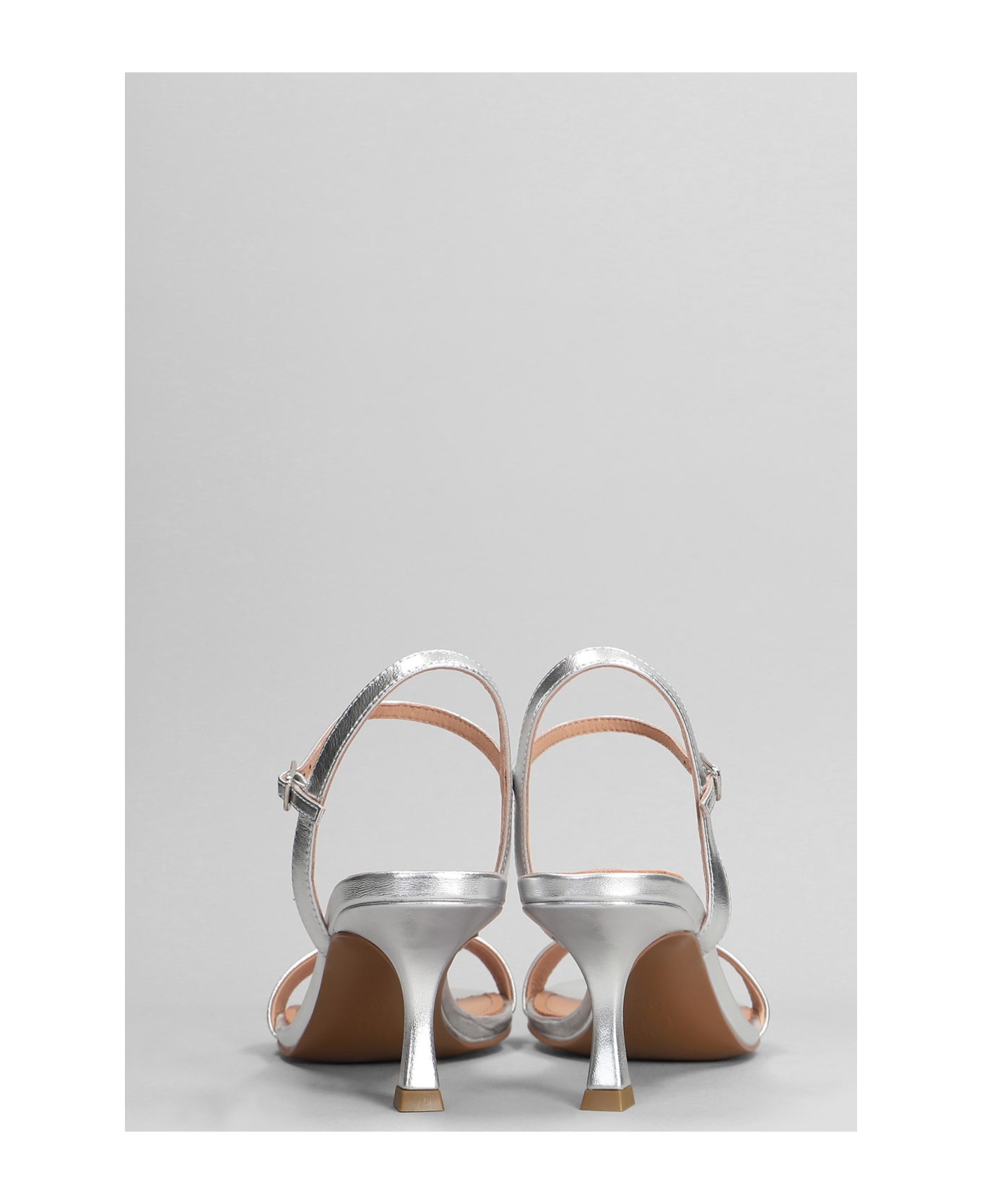 Bibi Lou Lotus 65 Sandals In Silver Leather - silver