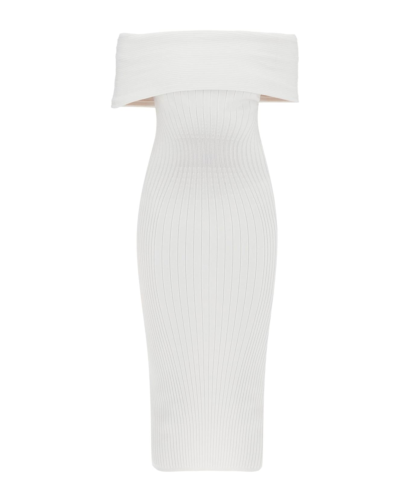 Mugler Off-shoulder Midi - OFF WHITE (White)