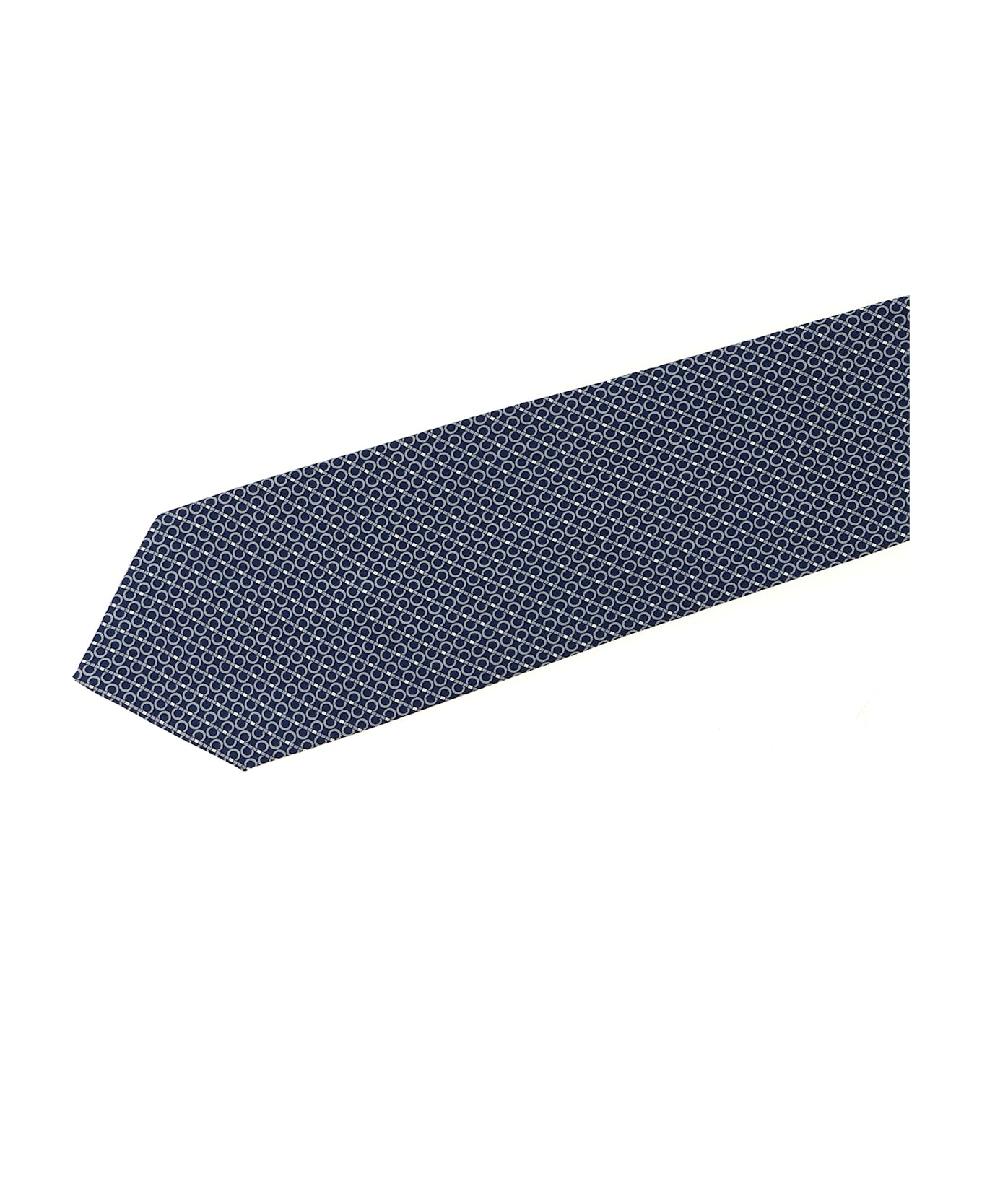 Ferragamo 'gancini' Print Tie - Blue