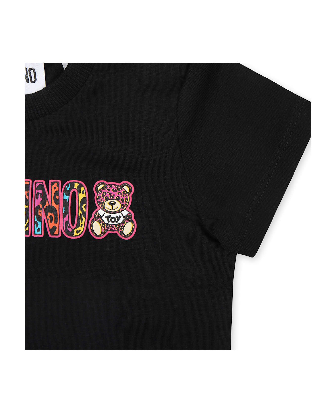 Moschino Black T-shirt For Baby Girl With Teddy Bear - Black