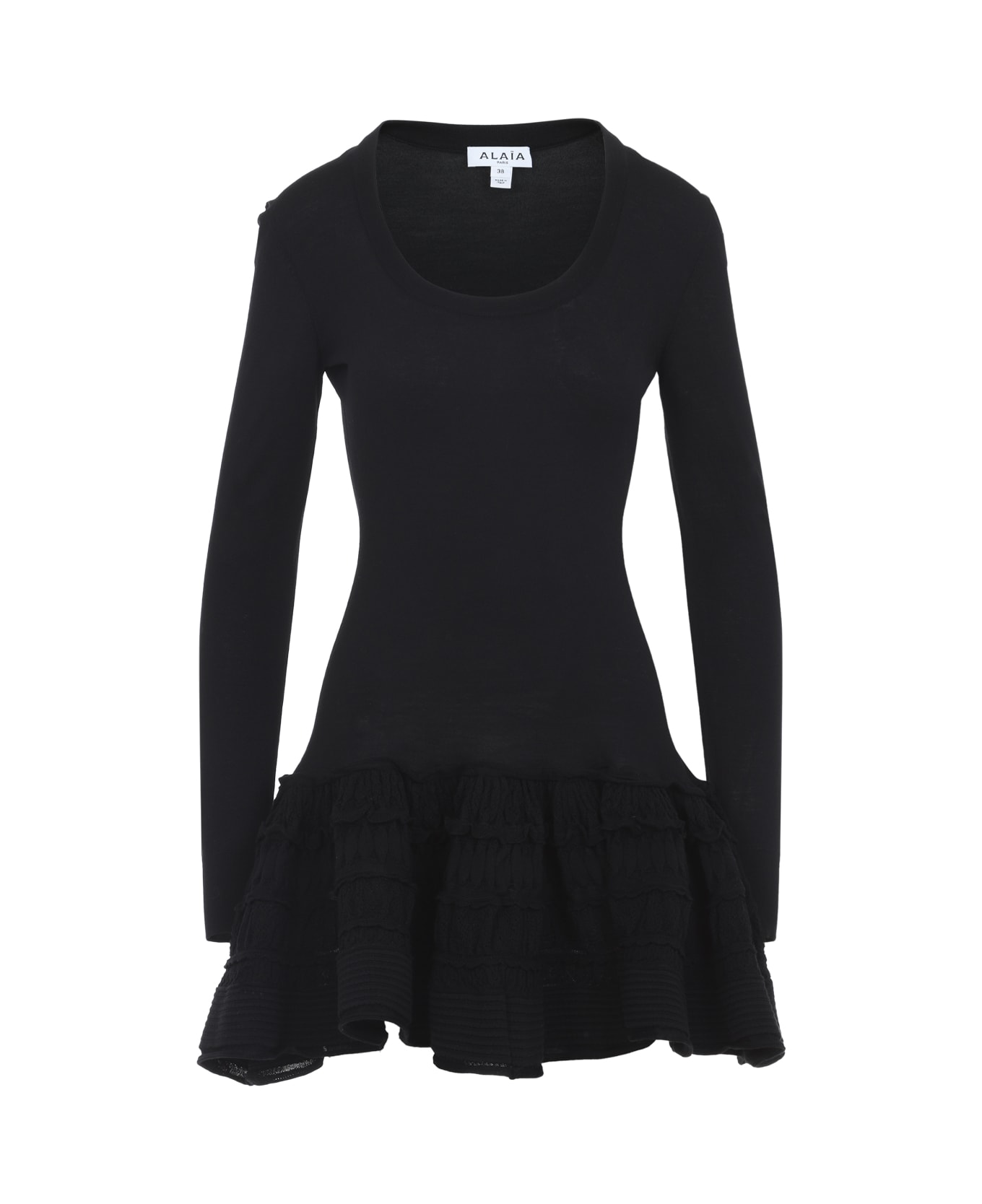 Alaia Alaïa Ruffle Mini Dress - Noir Alaia