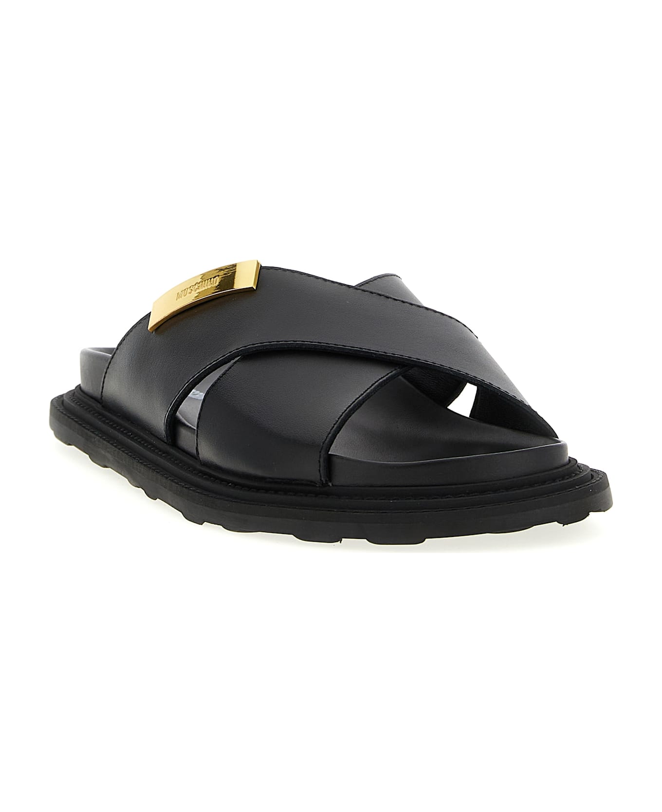 Moschino Leather Sandals - Black  