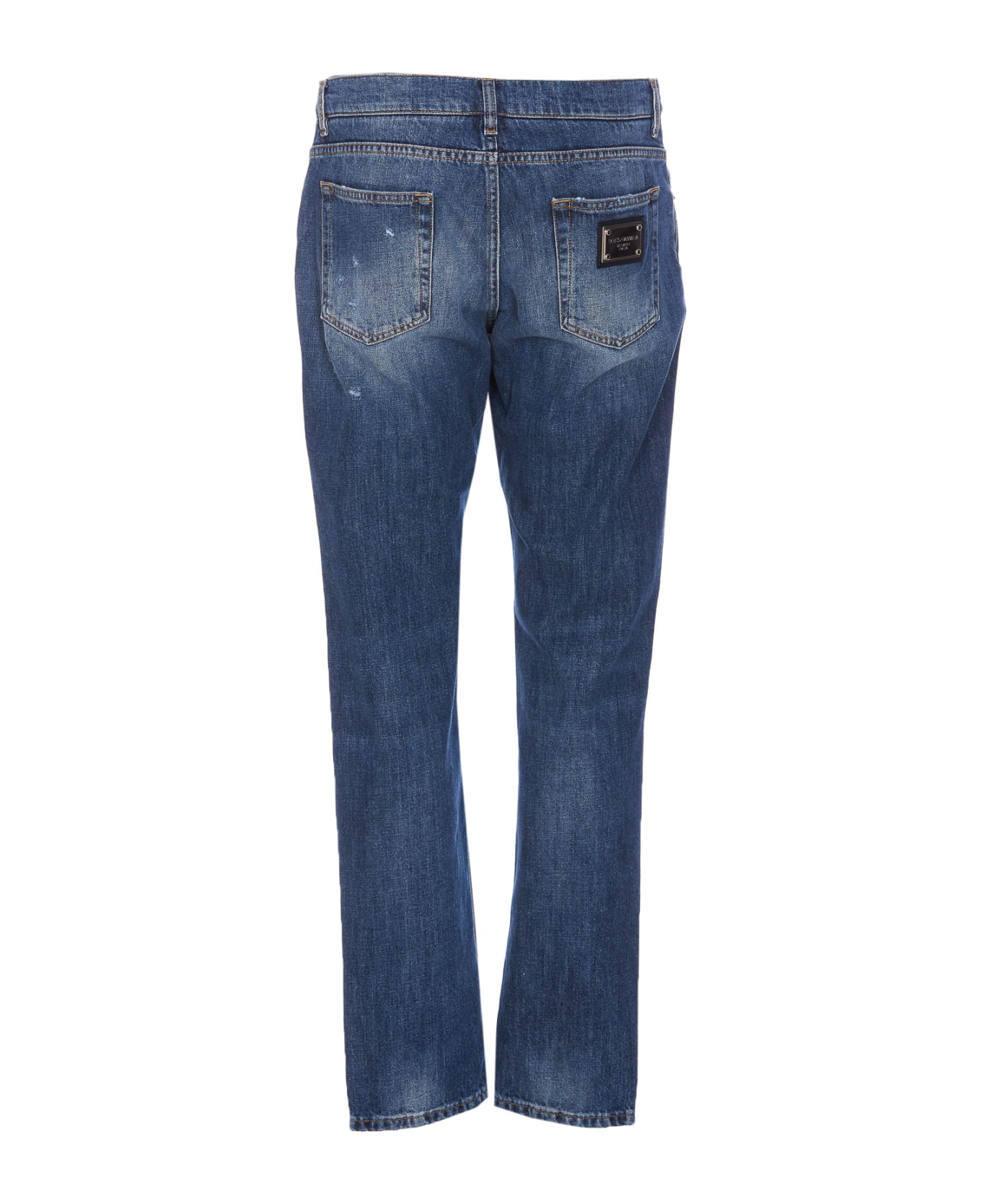 Dolce & Gabbana Straight Leg Distressed Jeans - BLU