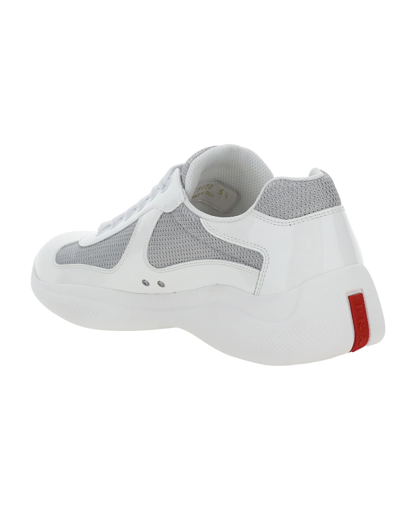 Prada New America's Cup Sneakers - Bianco+argento