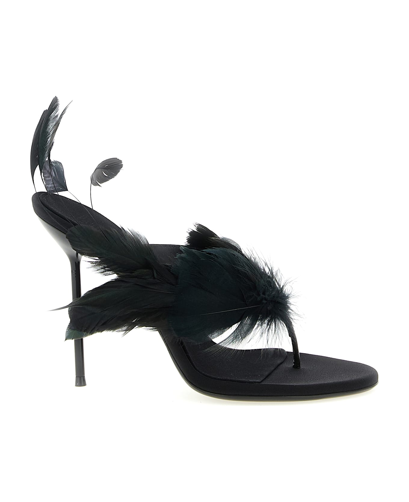 Paris Texas 'lidia Feather Thong' Mules - Black  