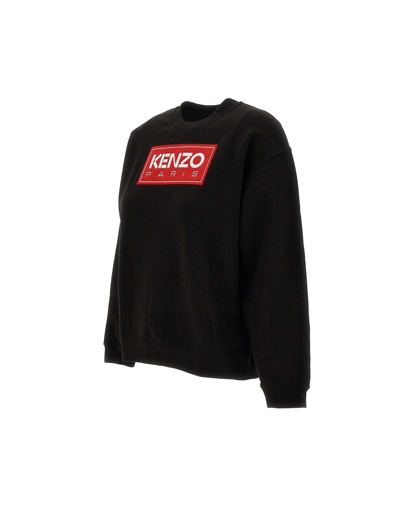 Kenzo Logo Patch Drop-shoulder Sweatshirt - Black