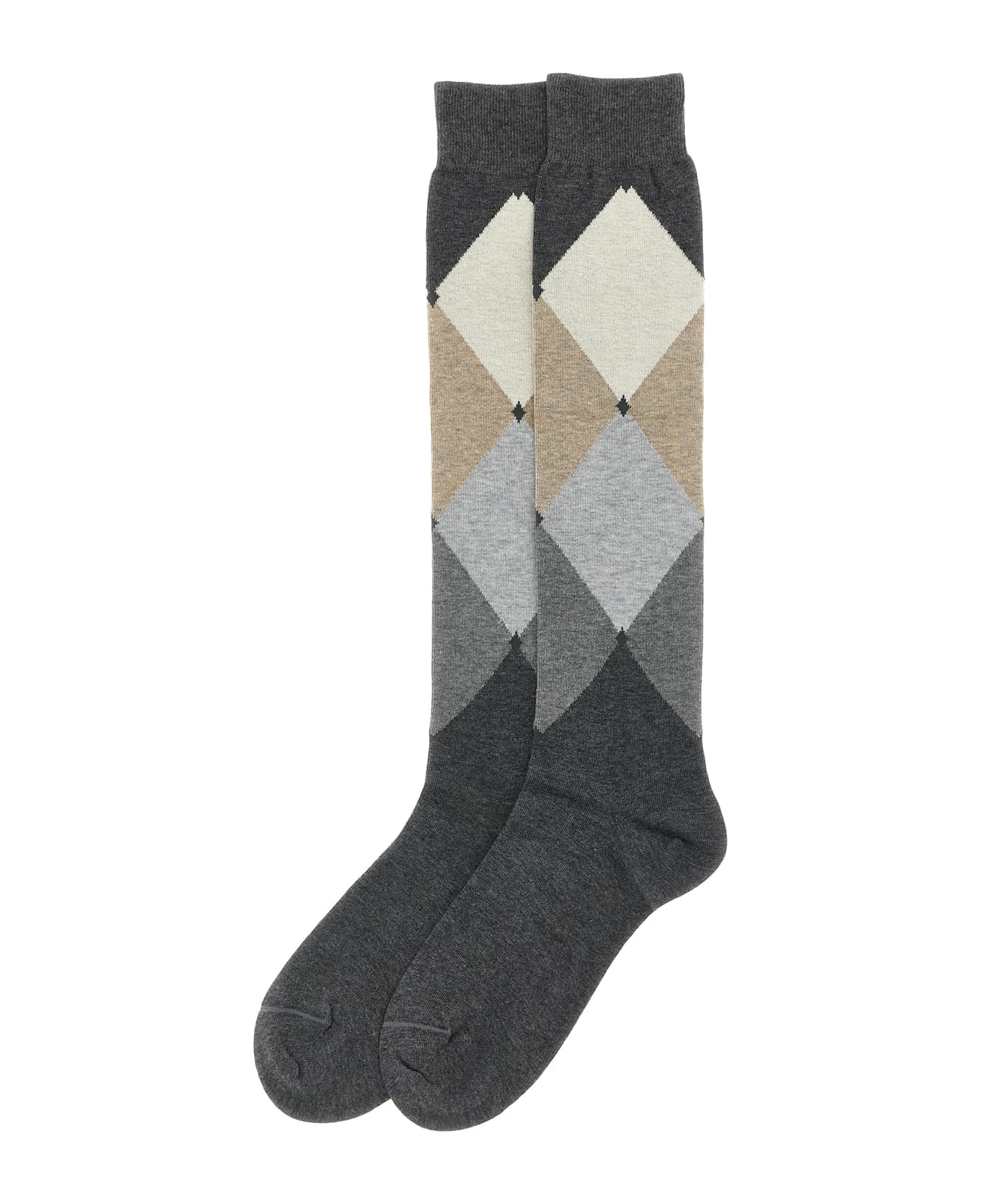 Ballantyne Diamond-shaped Socks - GREY DIAMOND