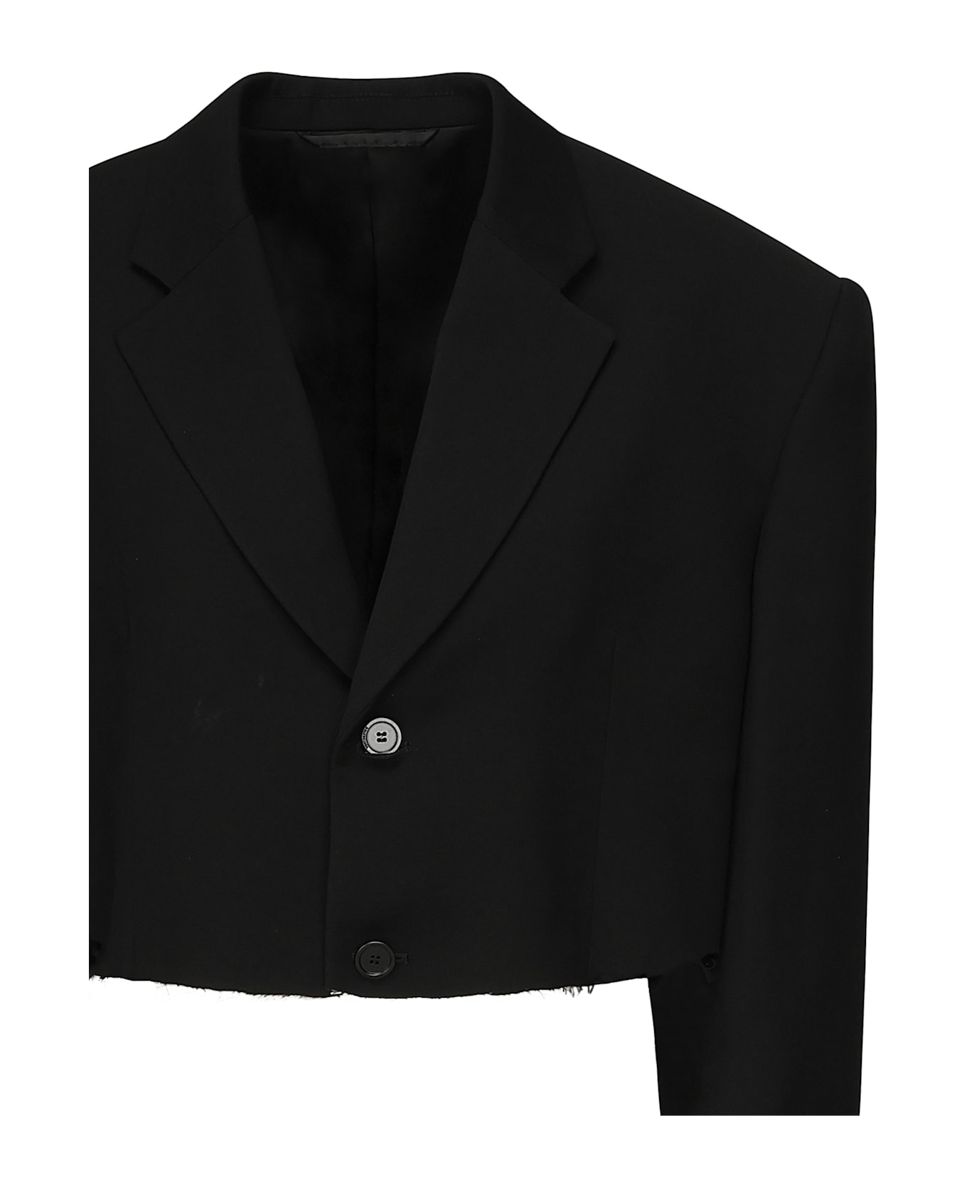 Balenciaga Single-breasted V-neck Jacket - Black