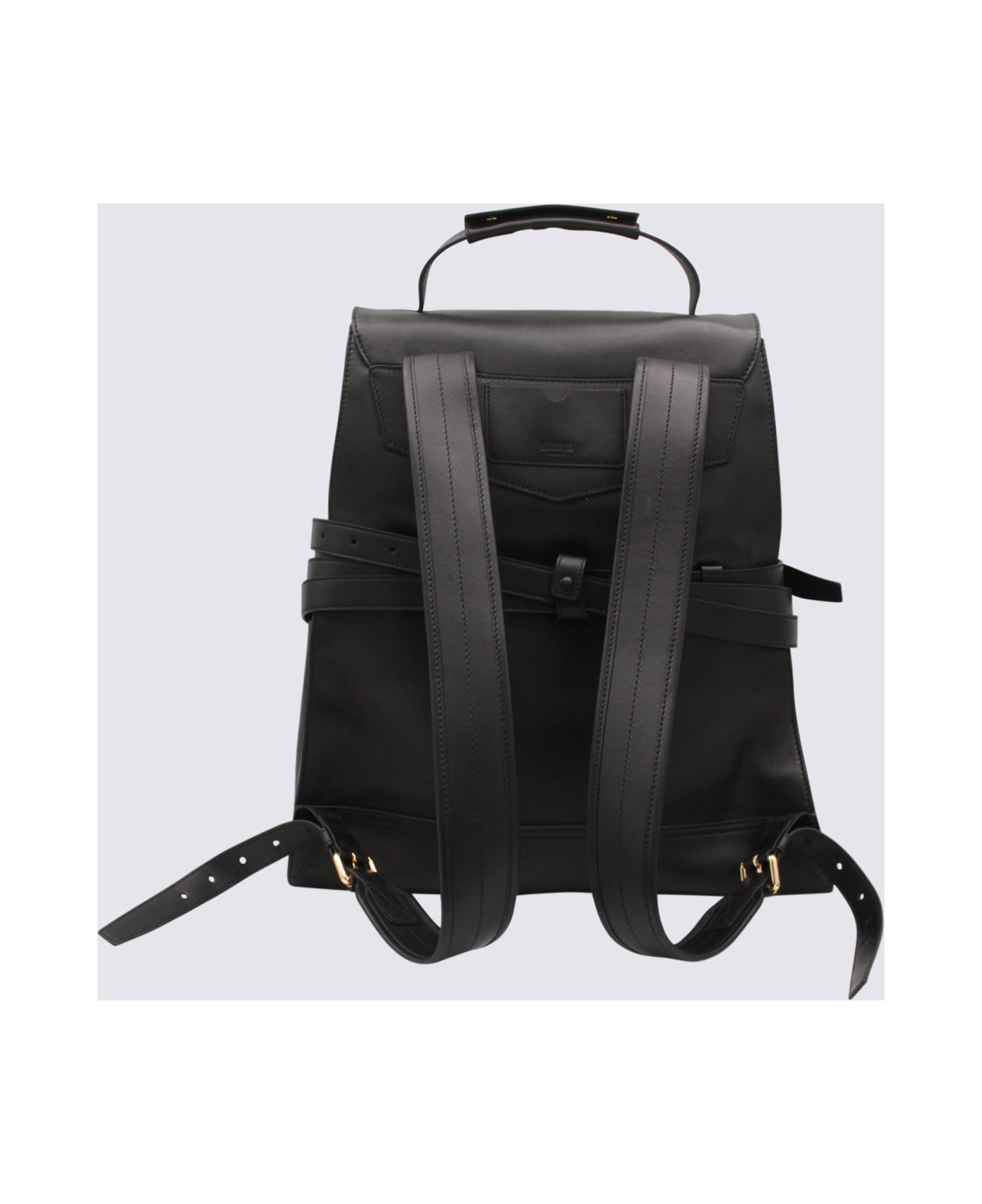 Moschino Black Leather Backpack - Black
