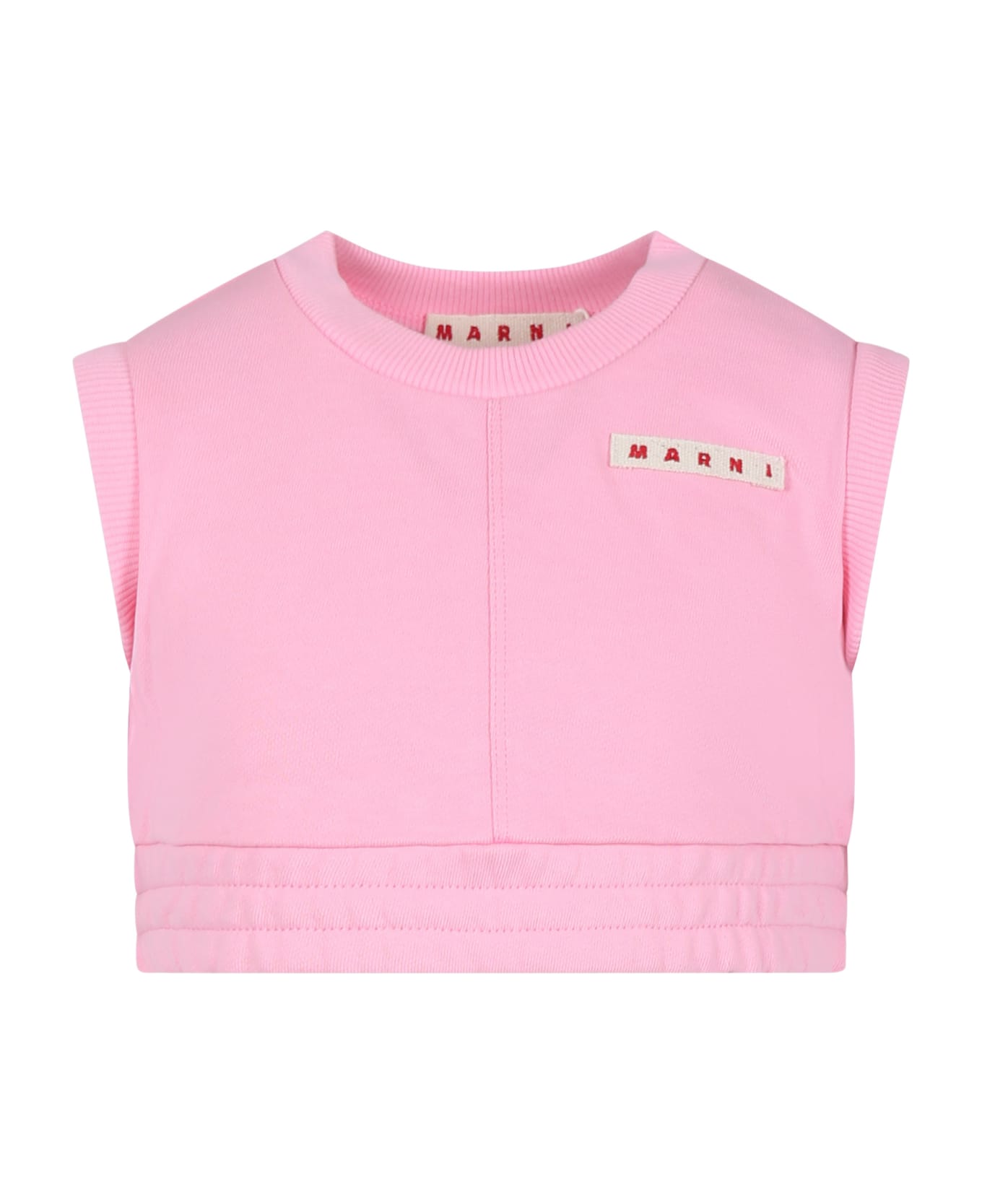 Marni Pink Top Gor Girl With Logo - Pink