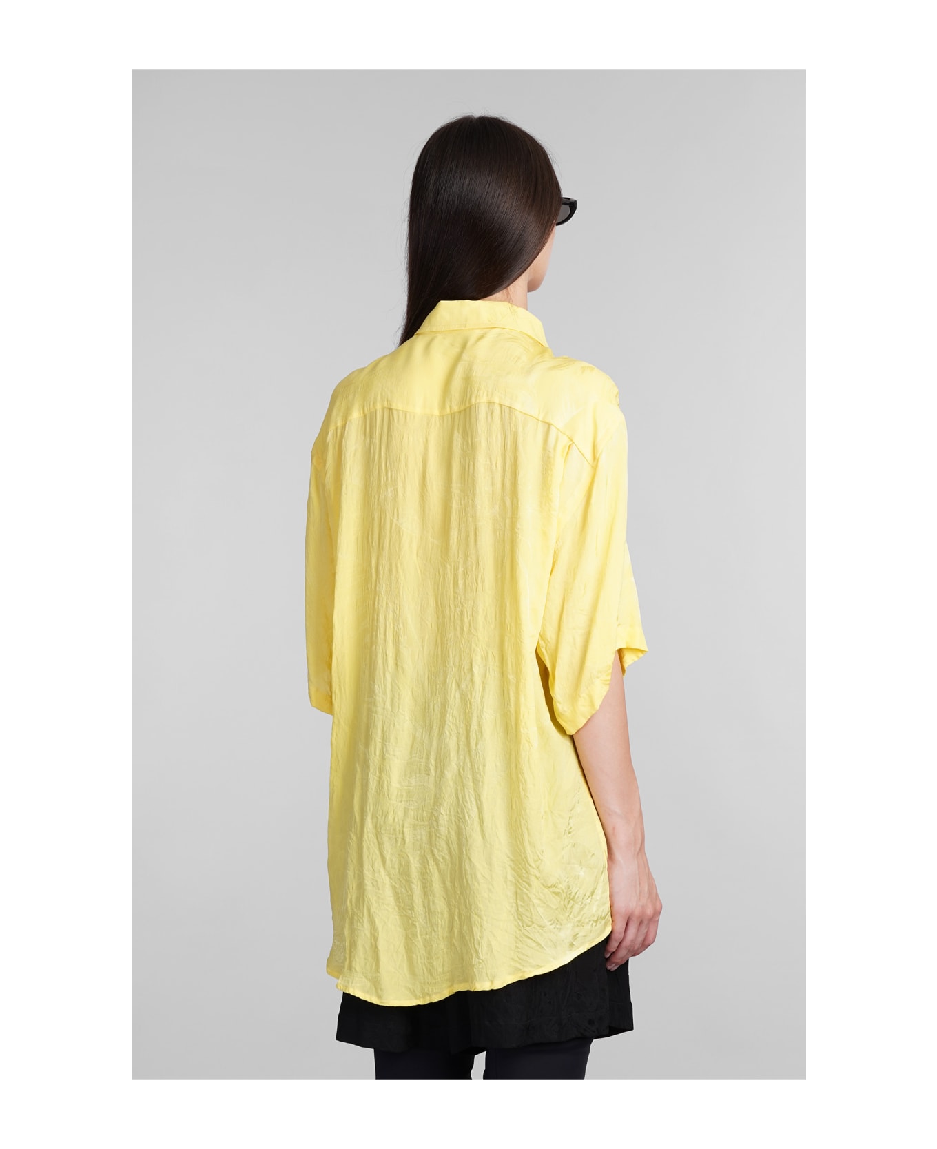 Balenciaga Shirt In Yellow Silk - yellow