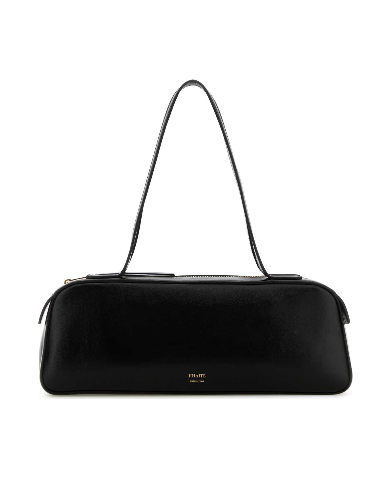 Khaite Black Leather Simona Shoulder Bag - BLACK