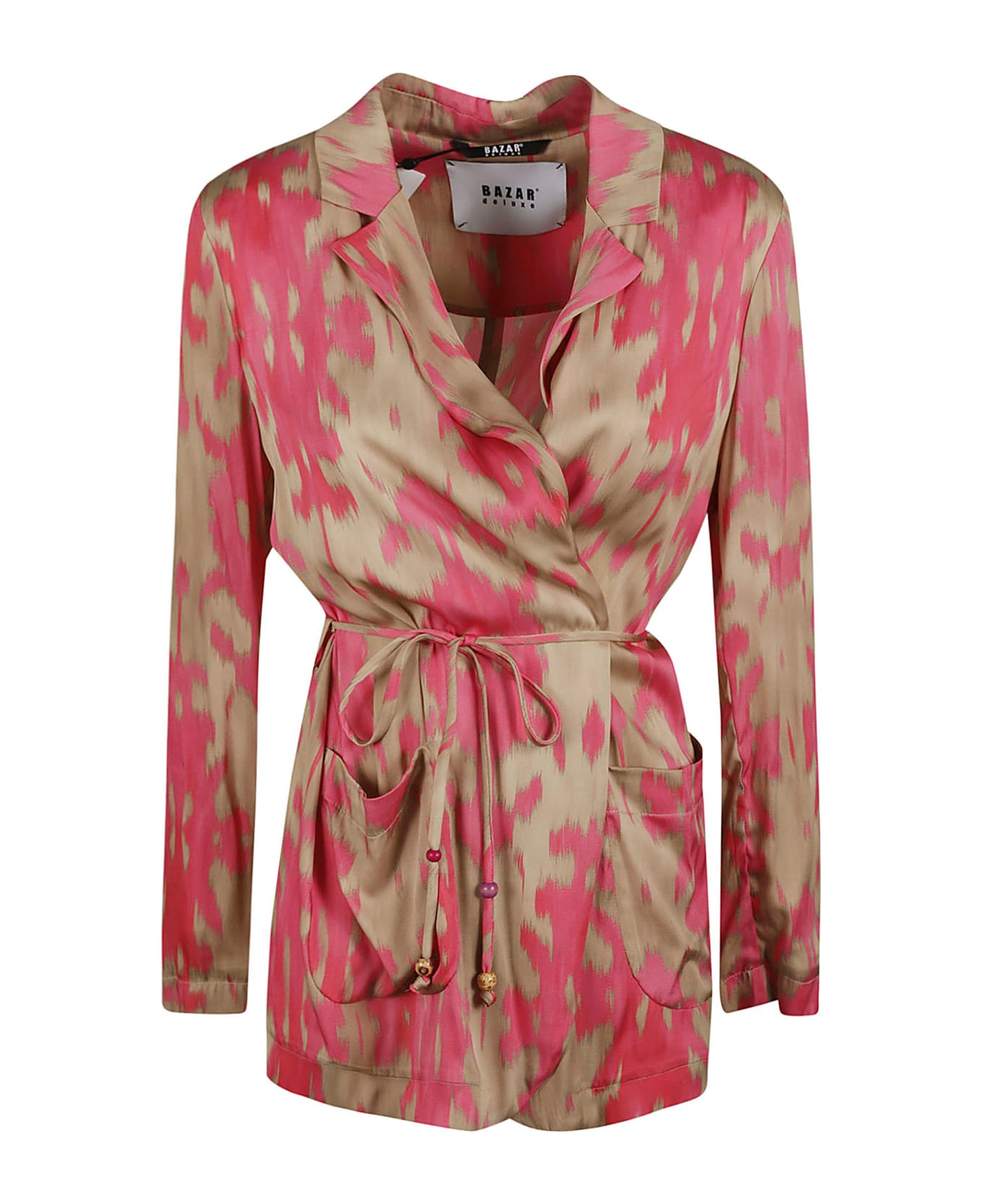 Bazar Deluxe Printed Belted Cardi-coat - Ecru/Pink コート