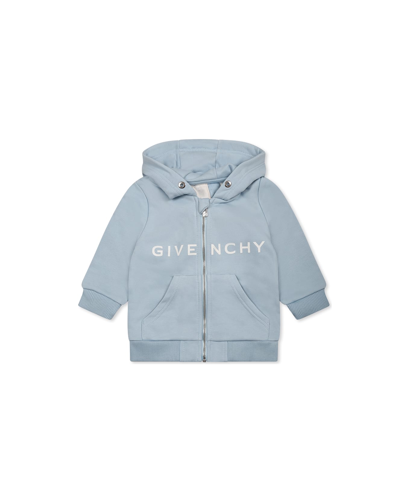 Givenchy Light Blue Sweatshirt For Baby Boy With White Logo - Light Blue