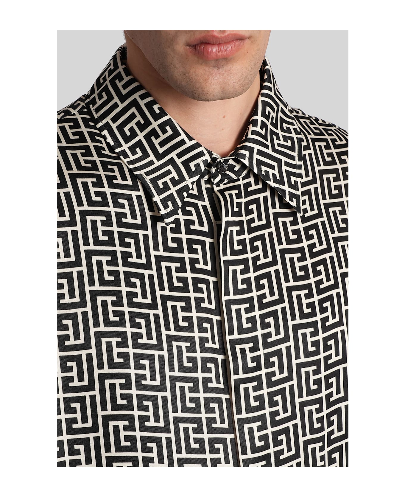 Balmain Shirt In Beige Polyamide Polyester - beige