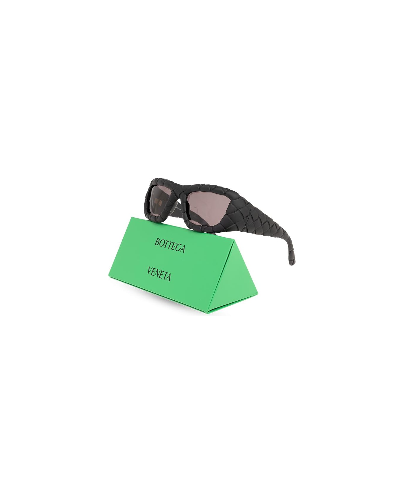 Bottega Veneta Intrecciato Sunglasses - BLACK
