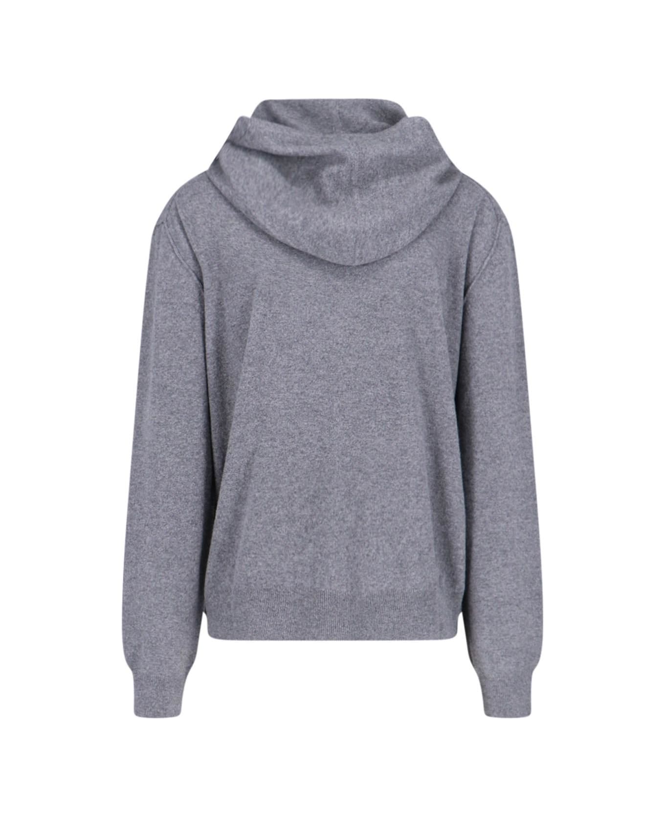 Maison Margiela Knitted Hoodie - Medium Grey