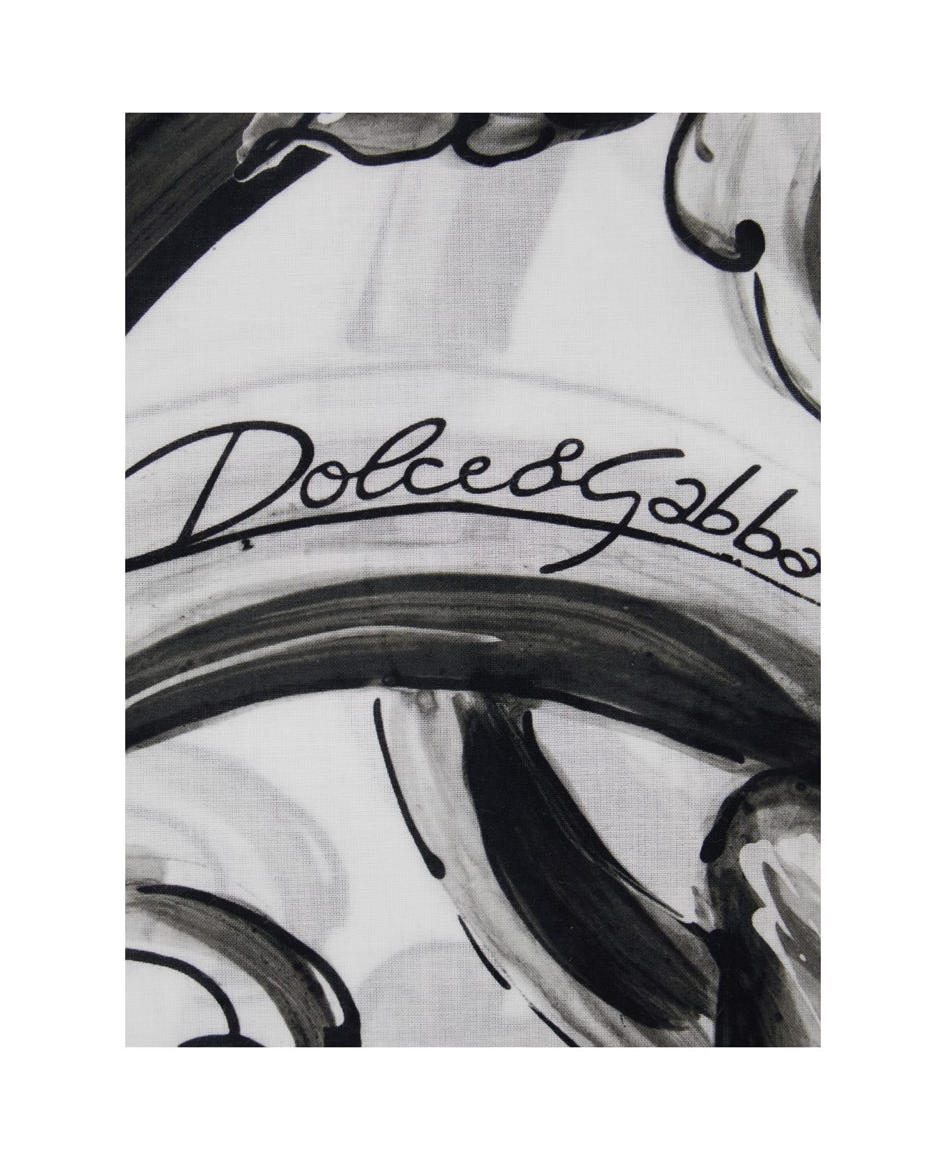Dolce & Gabbana Black And White Rectangular Beach Towel With All-over Maiolica Print In Cotton Home - White/black