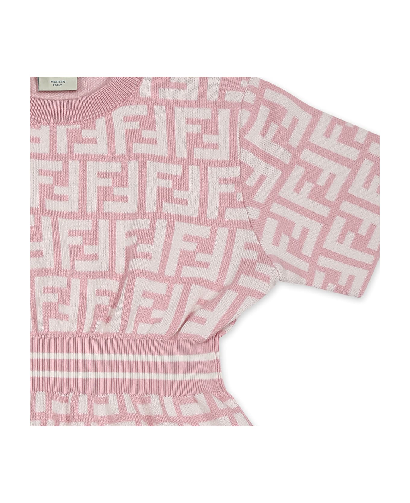 Fendi Pink Dress For Baby Girl - Pink
