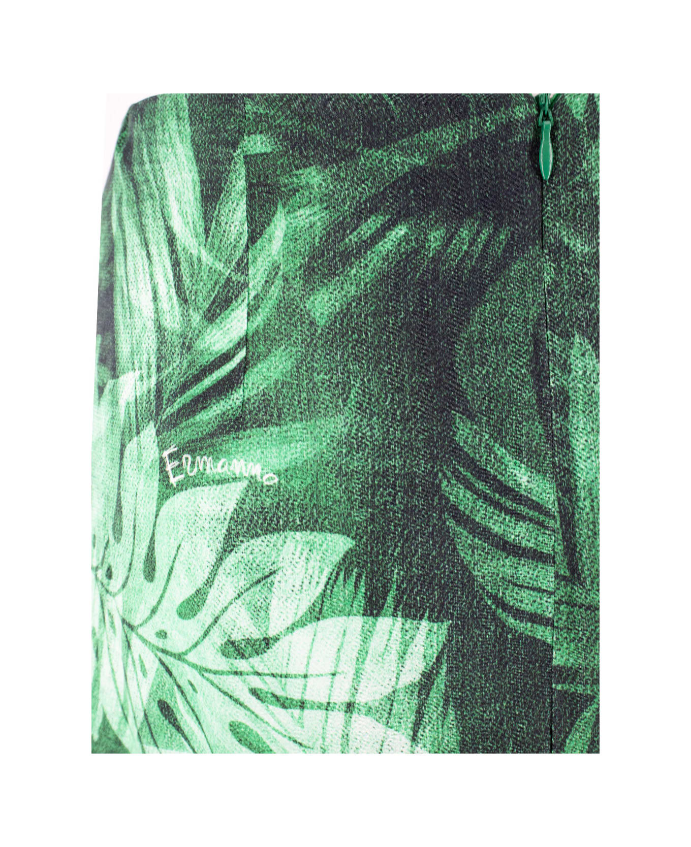 Ermanno Firenze Skirt - GREEN/BLACK/OFF WH