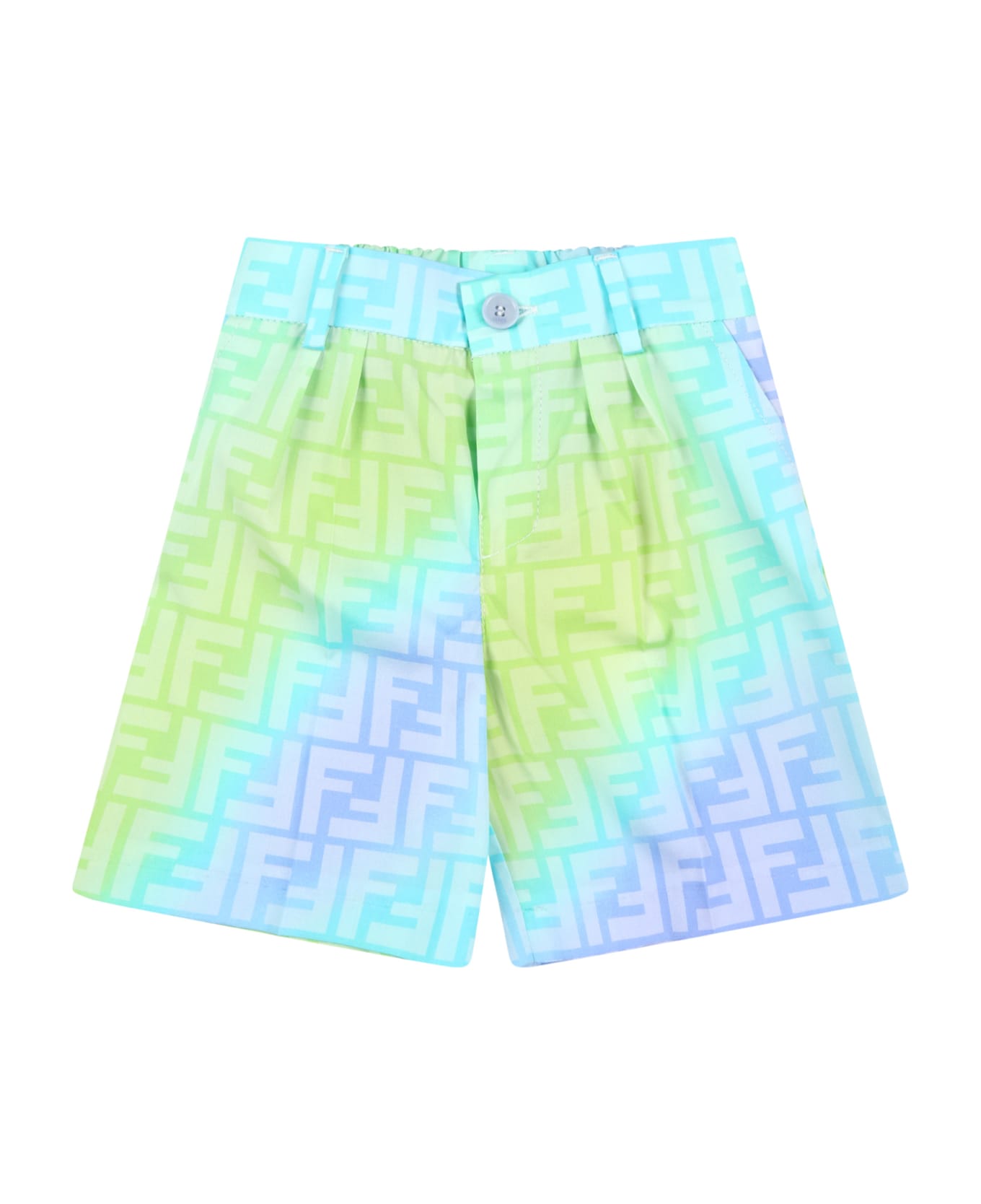 Fendi Multicolor Shorts For Baby Boy With Ff - Multicolor