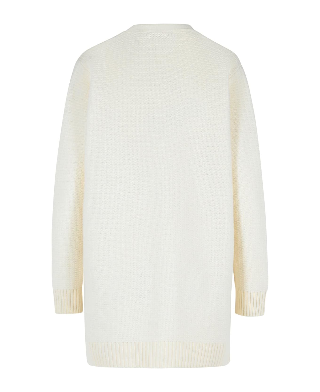 Max Mara 'ravello' White Wool Blend Cardigan - White