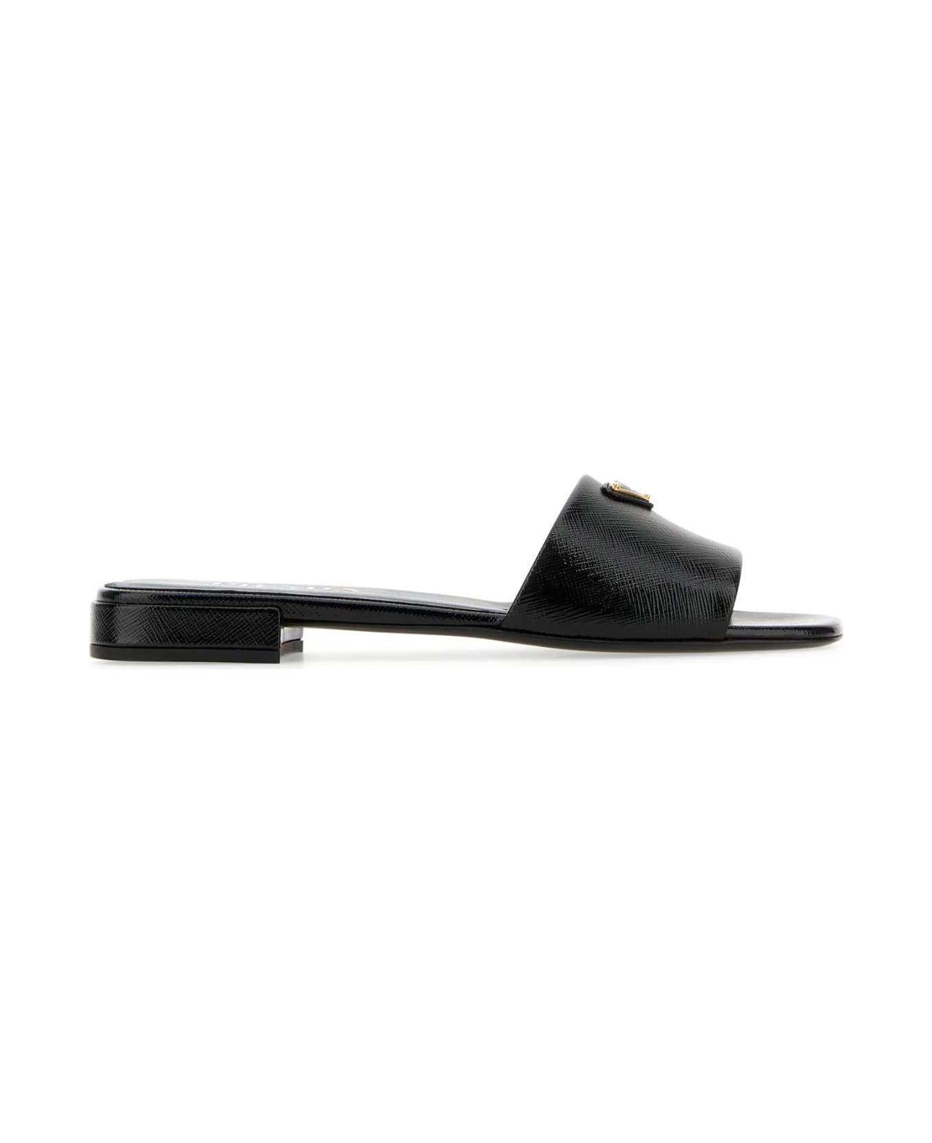 PRADA Leather slippers ★関税込 Prada Black Leather Slippers | italist
