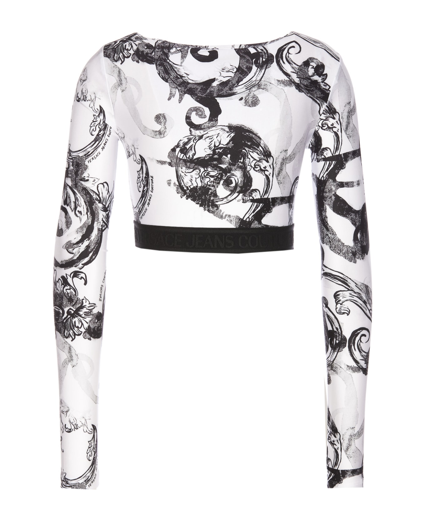 Versace Jeans Couture Watercolor Couture Short Top - White