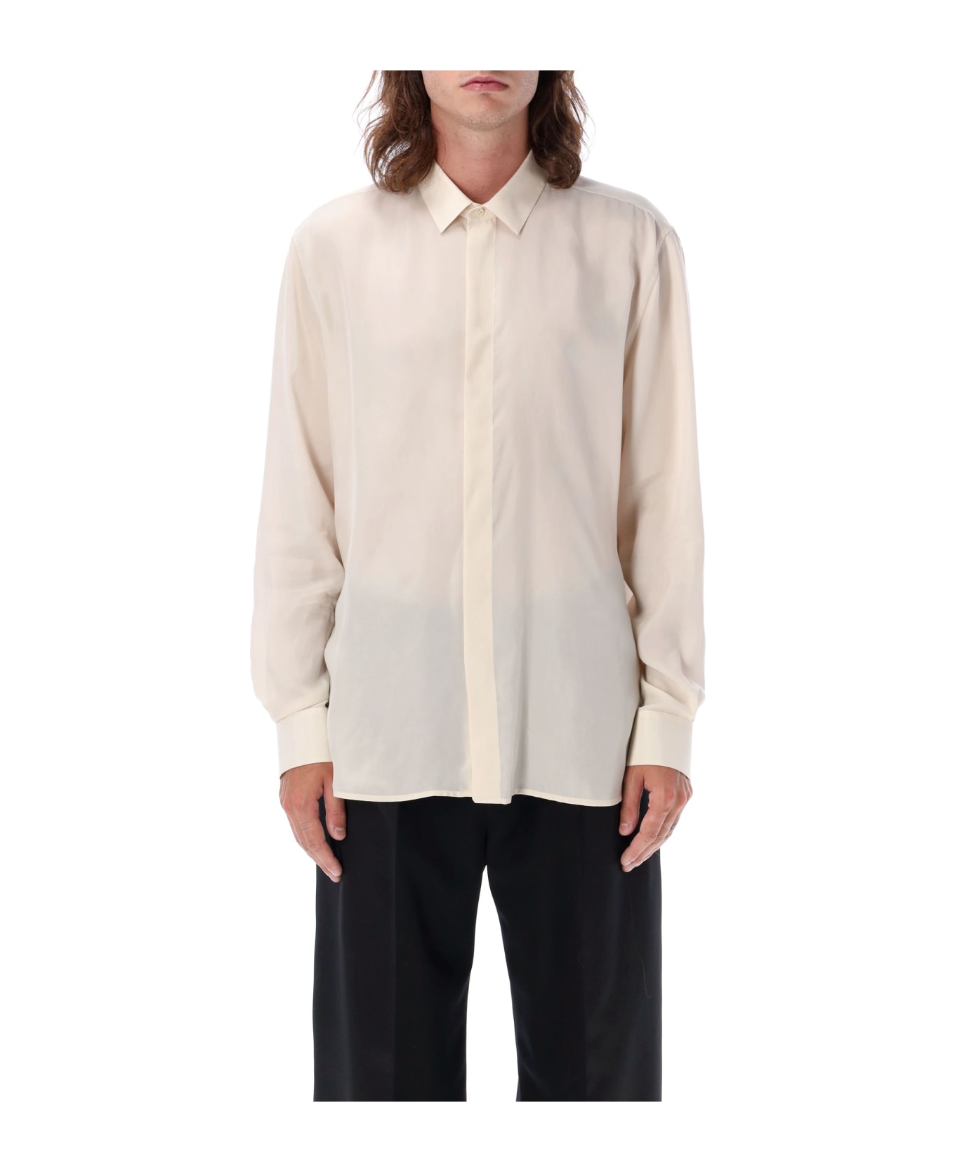 Saint Laurent Silk Twill Shirt - EGG SHELL