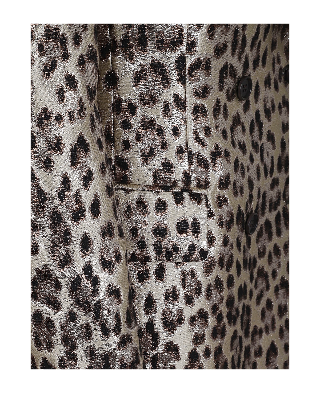 Parosh Giacca Doppiopetto - Jacquard Maculato - Oro