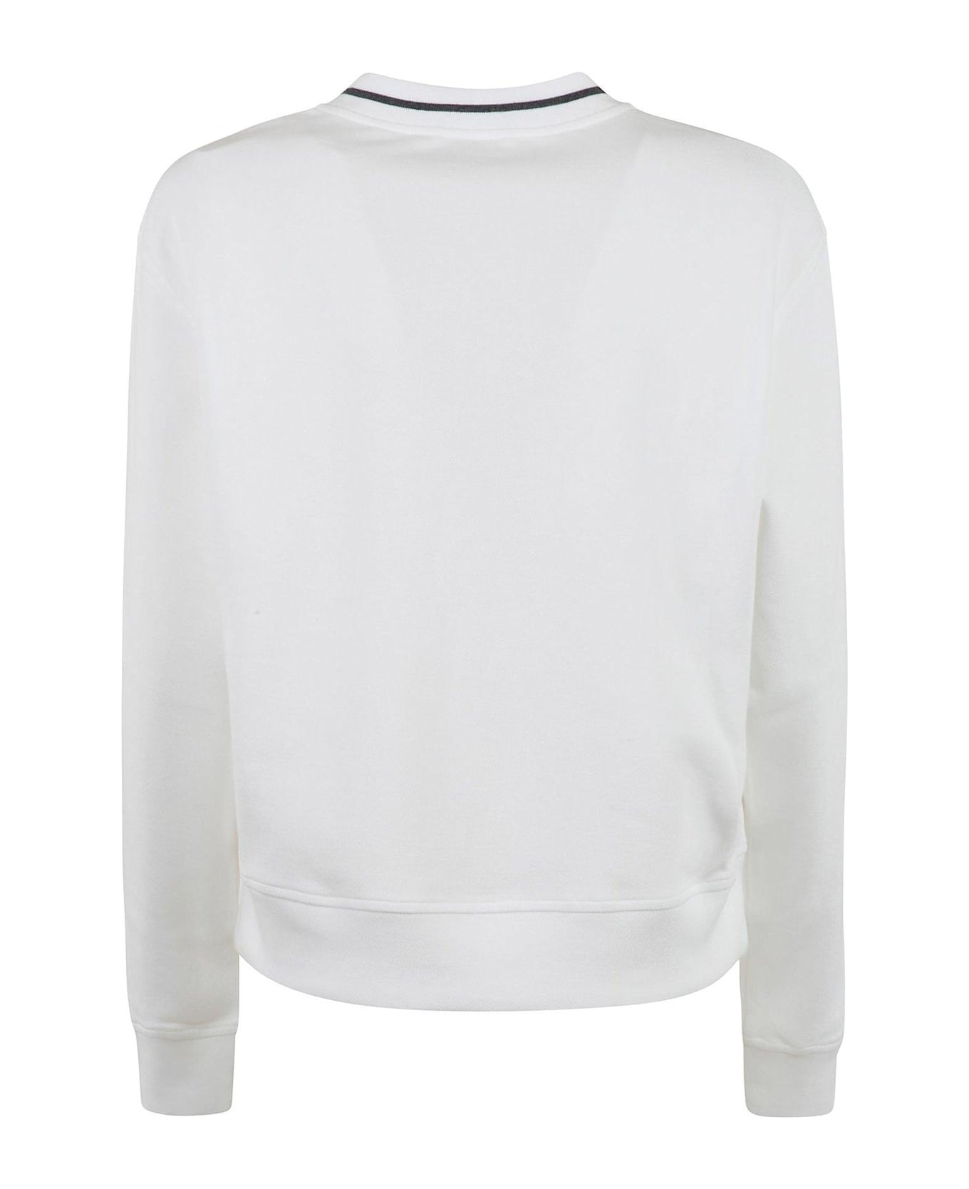 Brunello Cucinelli Logo Patch V-neck Sweatshirt - bianco